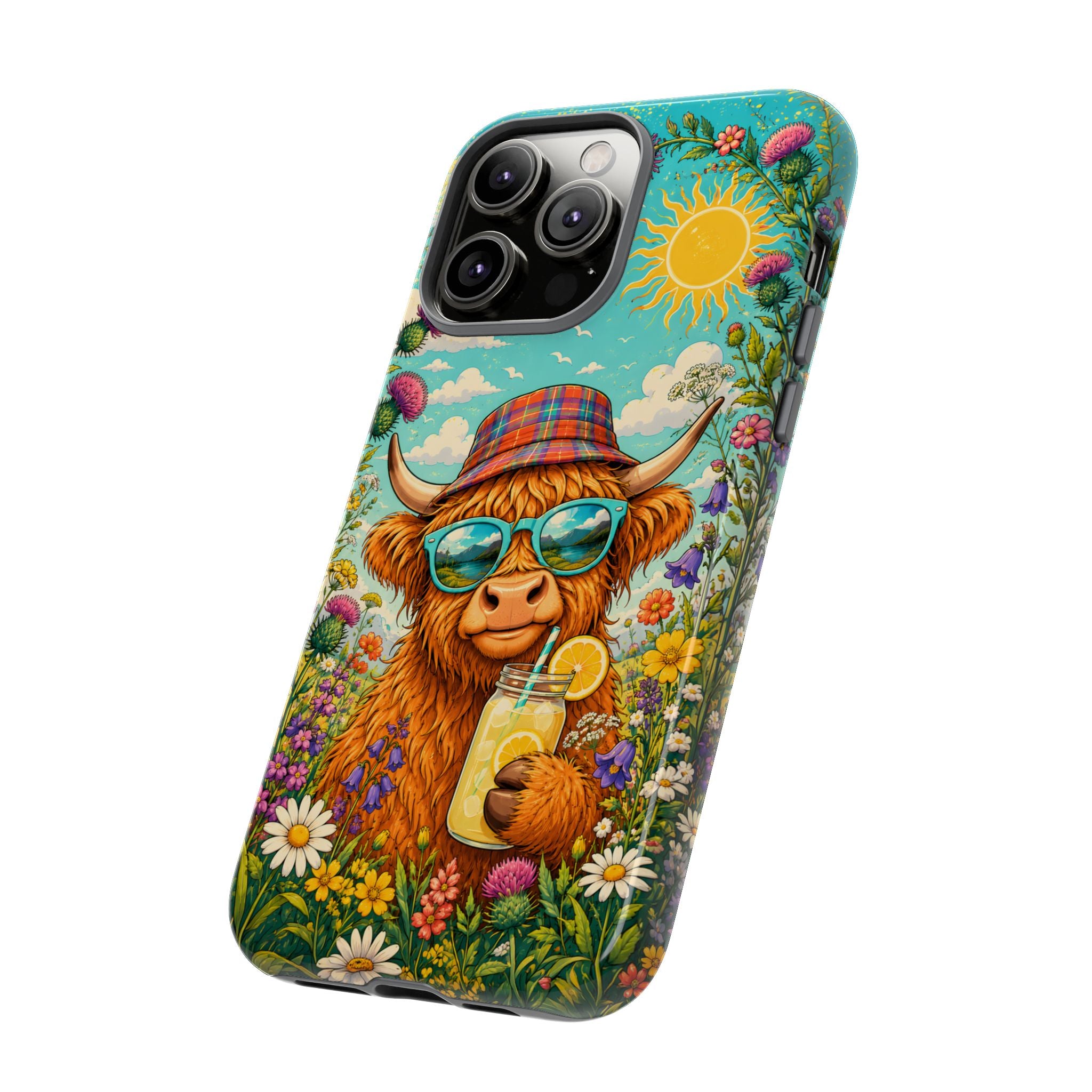 Sunny Highland Cow Phone Case – Scottish Summer Festival Edition