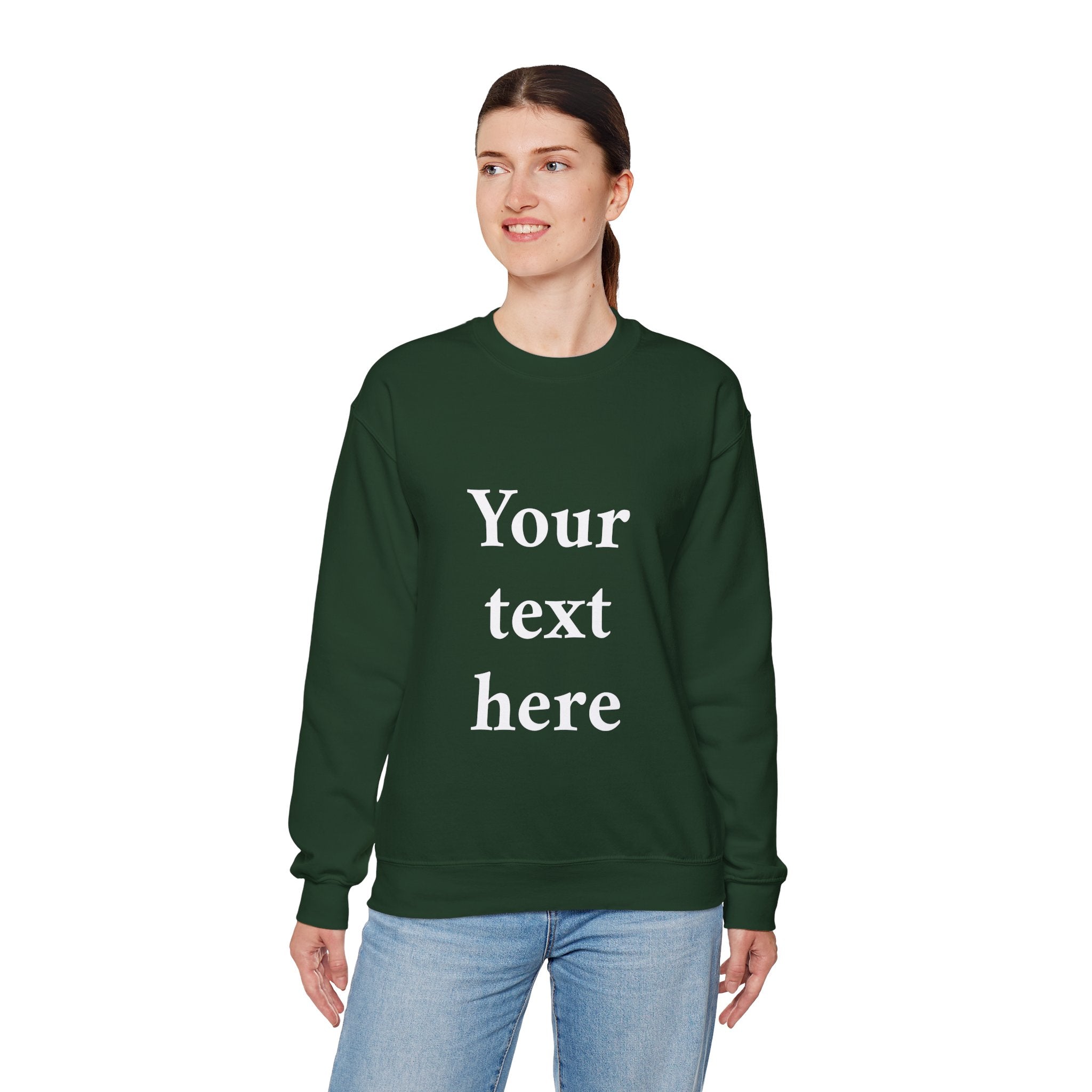 Custom Text Crewneck Sweatshirt — Personalized Minimalist Sweatshirt