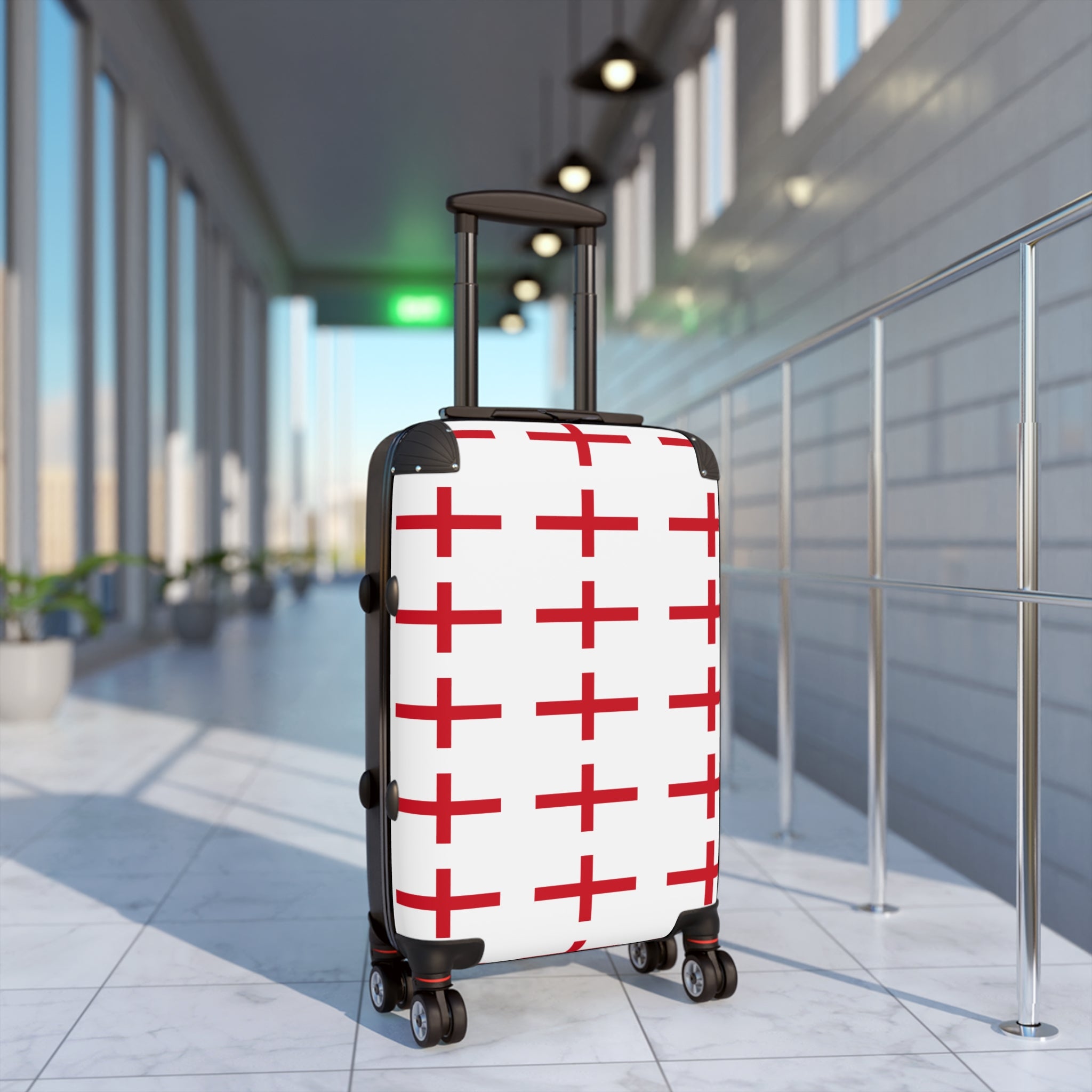 England Flag Pattern Suitcase — Modern Geometric Carry-On Luggage