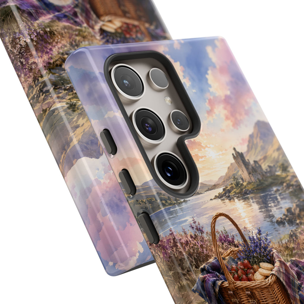 Highland Summer Picnic Phone Case – Scottish Castle & Thistle Art