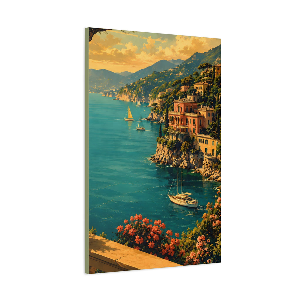 Mediterranean Coastal Canvas Print — Stretched Matte Wall Art