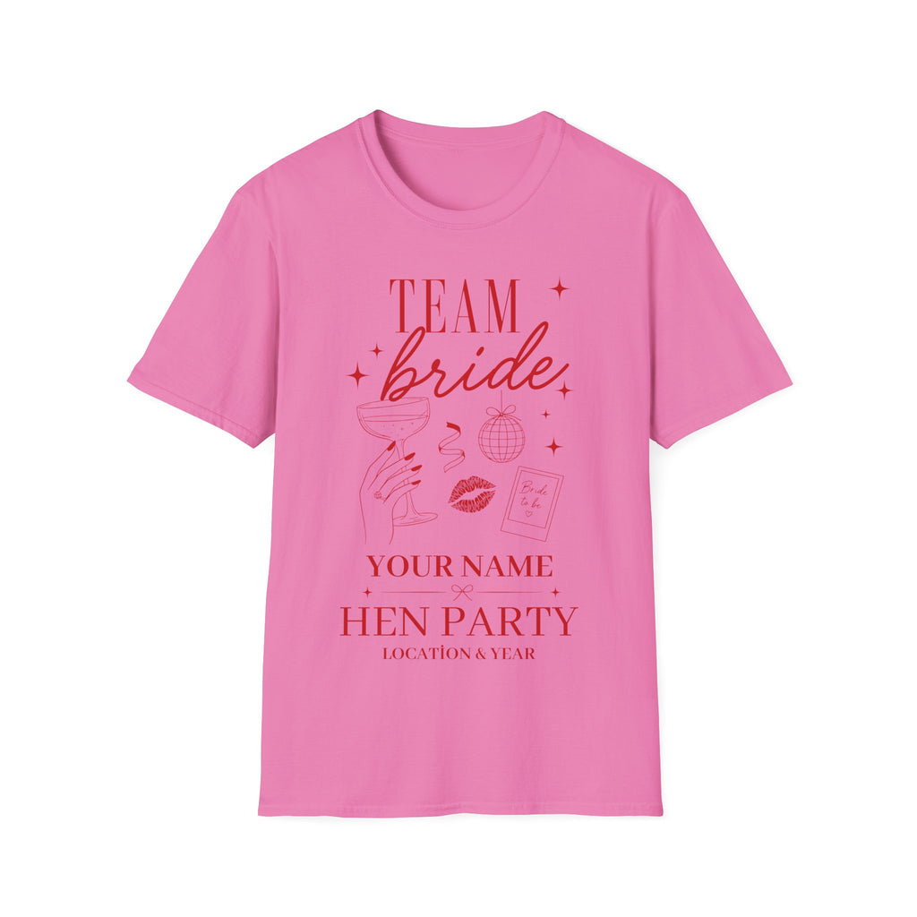 Team Bride T-Shirt — Bachelorette Party Tee (Customizable with Name)