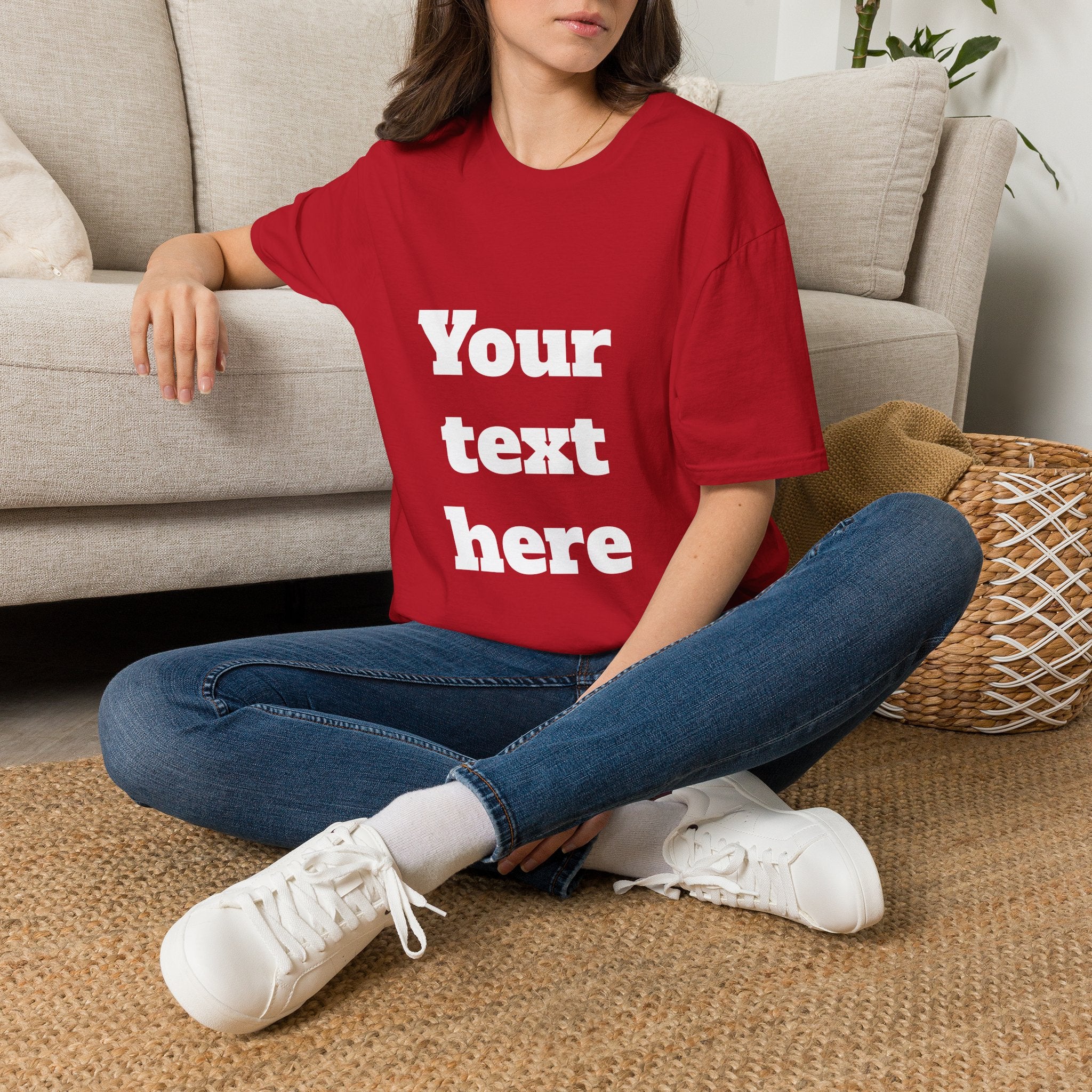 Custom Text T-Shirt — Personalized "Your Text Here" Graphic Tee