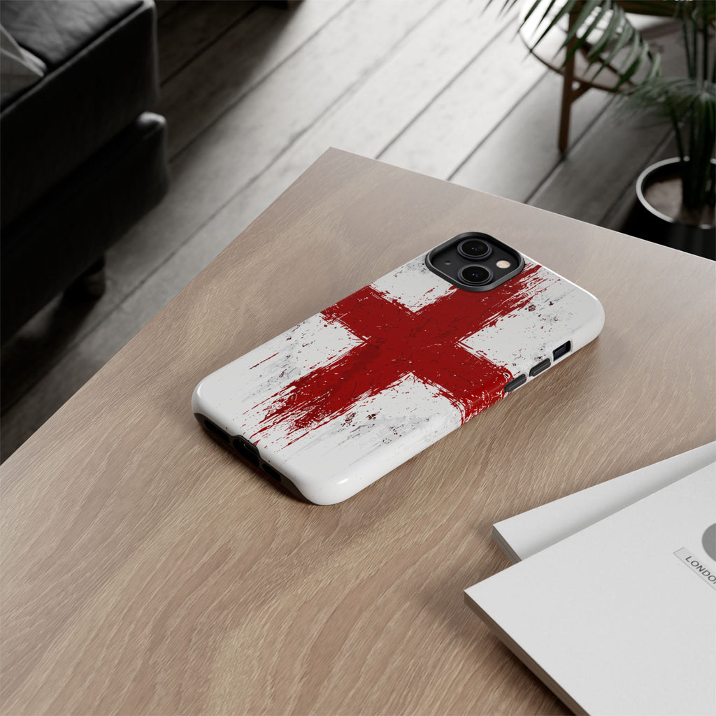 Phone Case - Distressed England St. George's Cross Patriotic Tough Case
