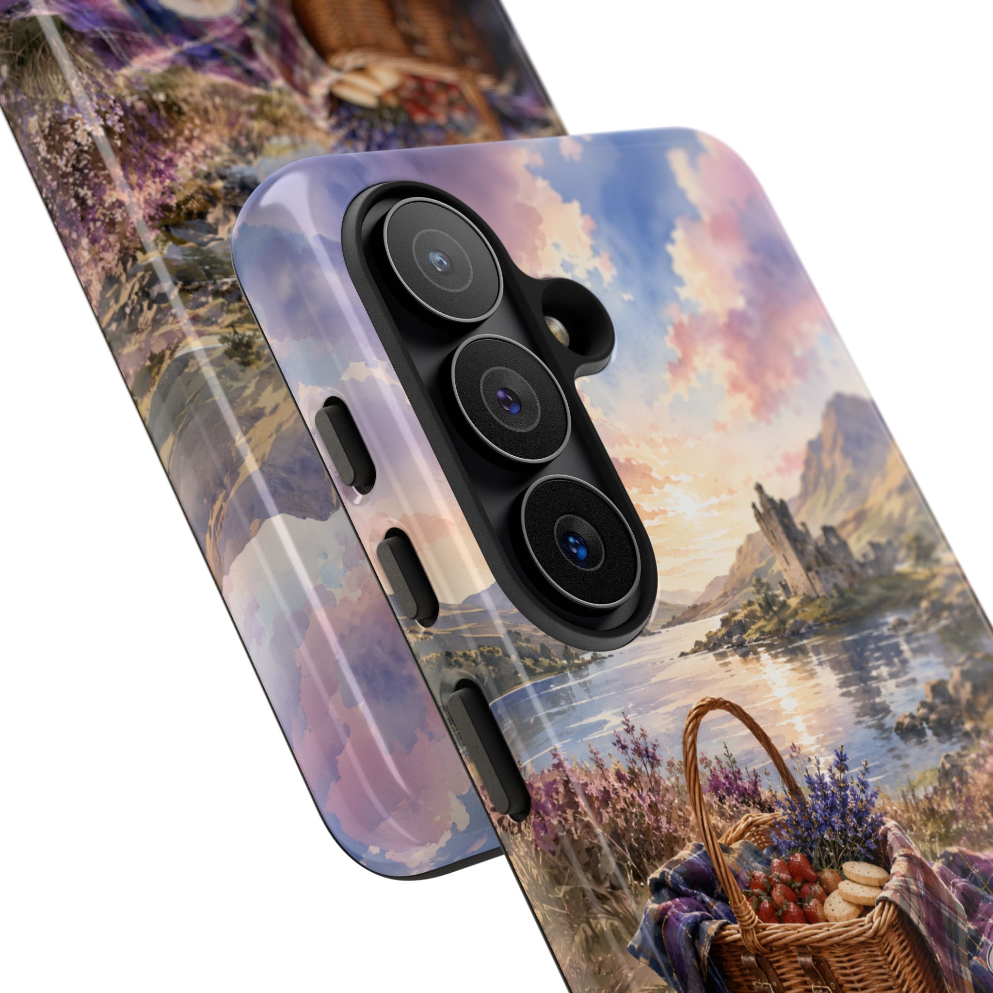 Highland Summer Picnic Phone Case – Scottish Castle & Thistle Art