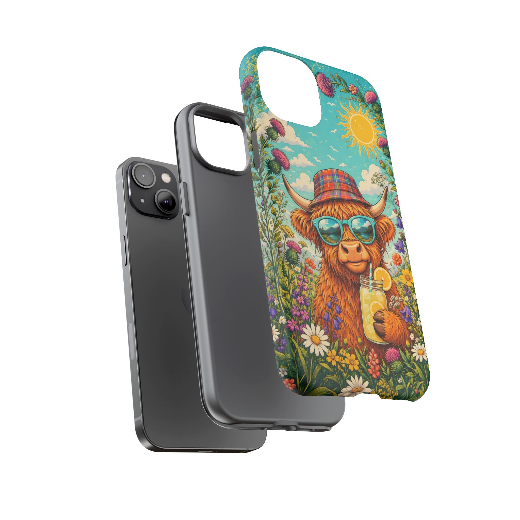 Sunny Highland Cow Phone Case – Scottish Summer Festival Edition