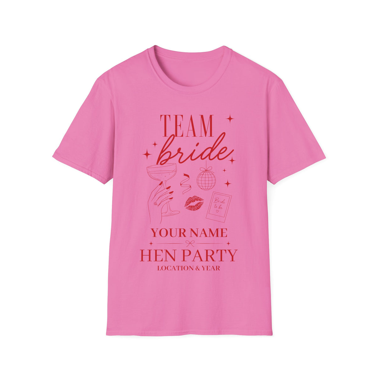 Team Bride T-Shirt — Bachelorette Party Tee (Customizable with Name)