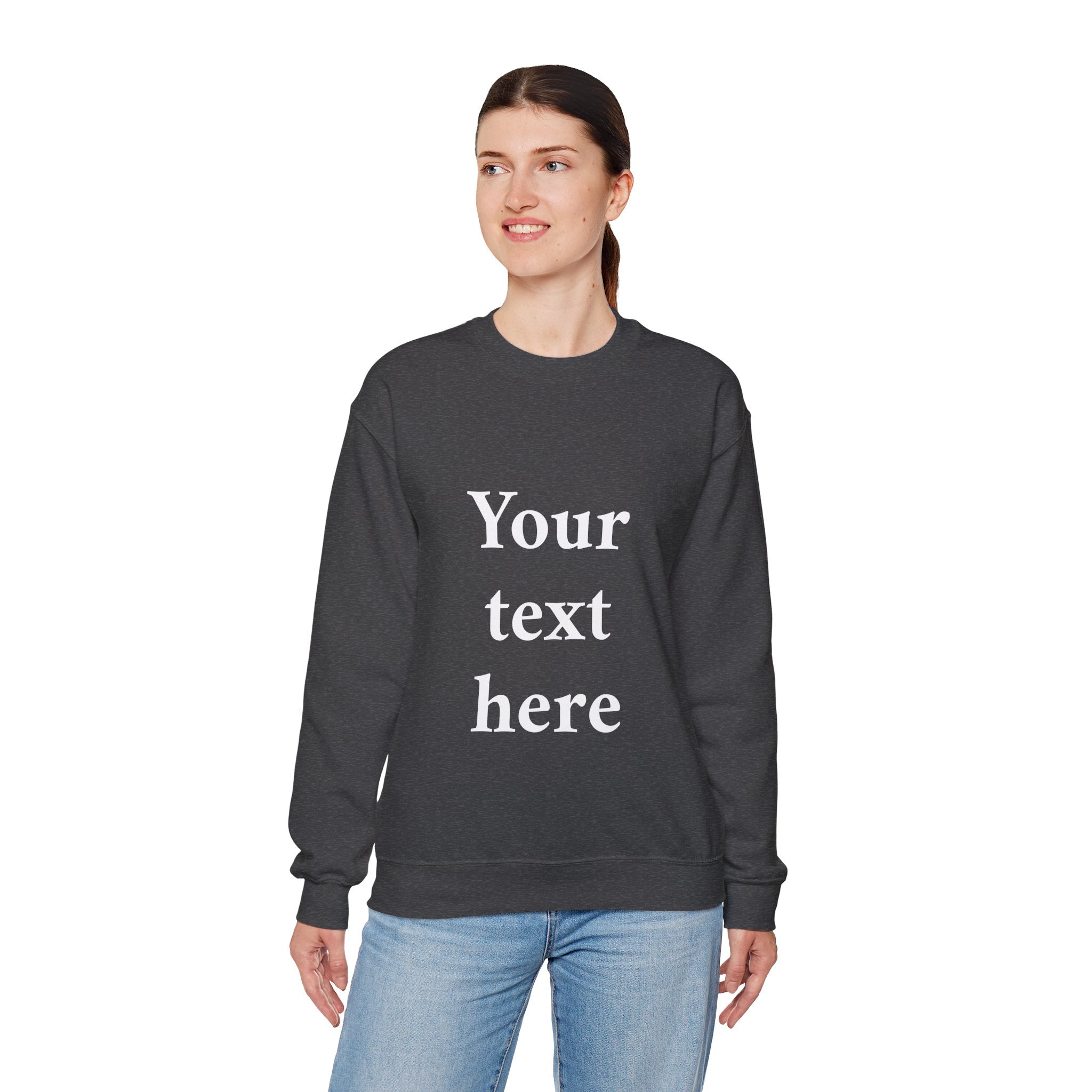 Custom Text Crewneck Sweatshirt — Personalized Minimalist Sweatshirt