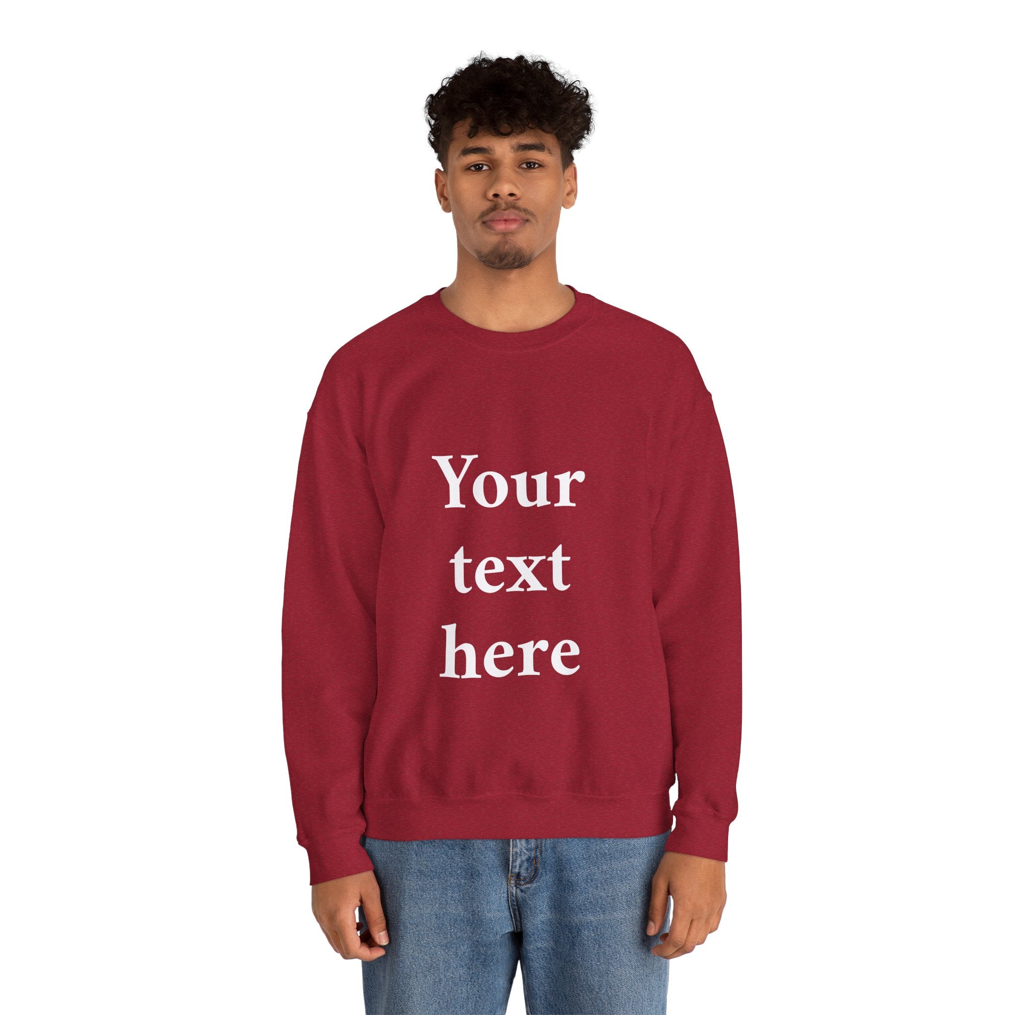 Custom Text Crewneck Sweatshirt — Personalized Minimalist Sweatshirt
