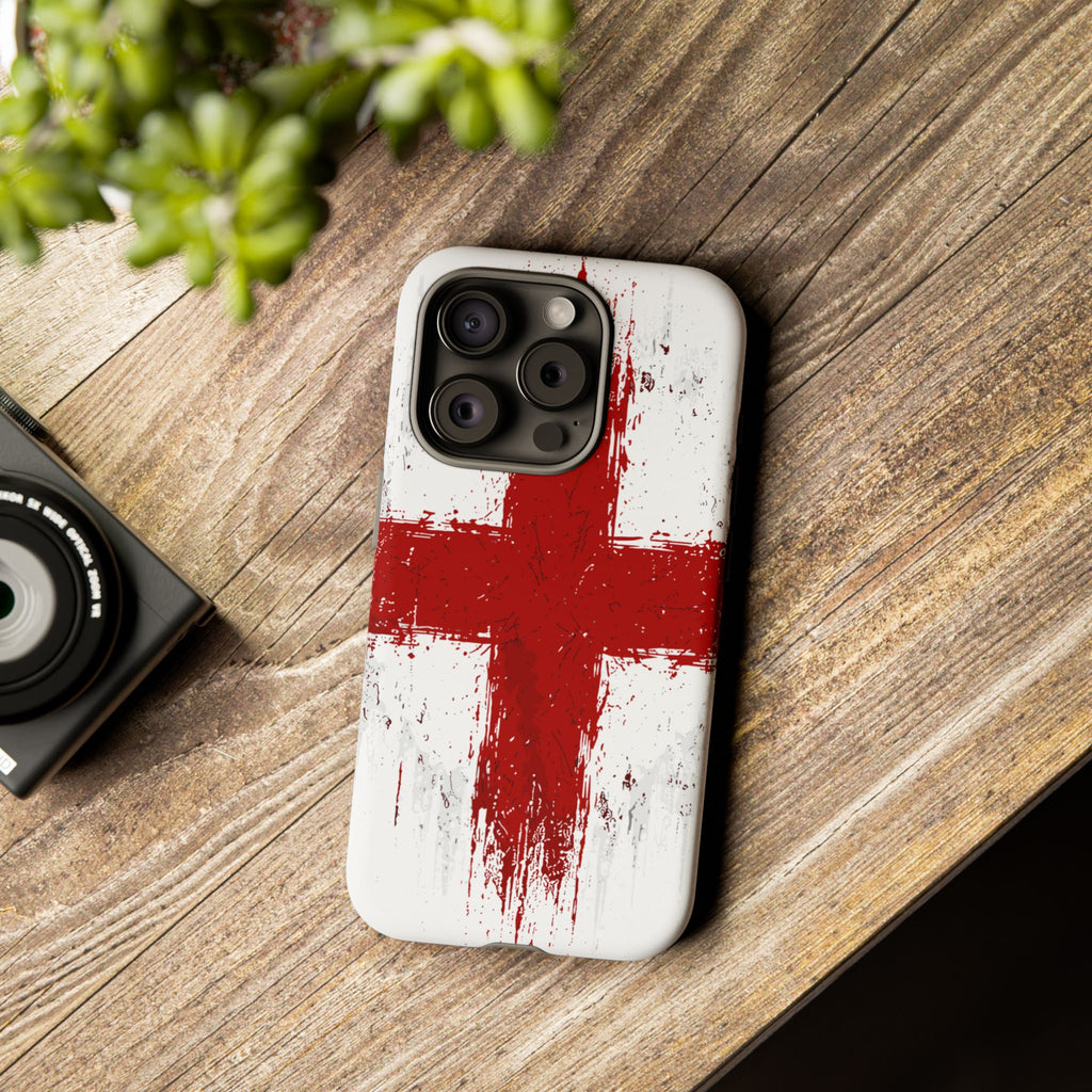 Phone Case - Distressed England St. George's Cross Patriotic Tough Case