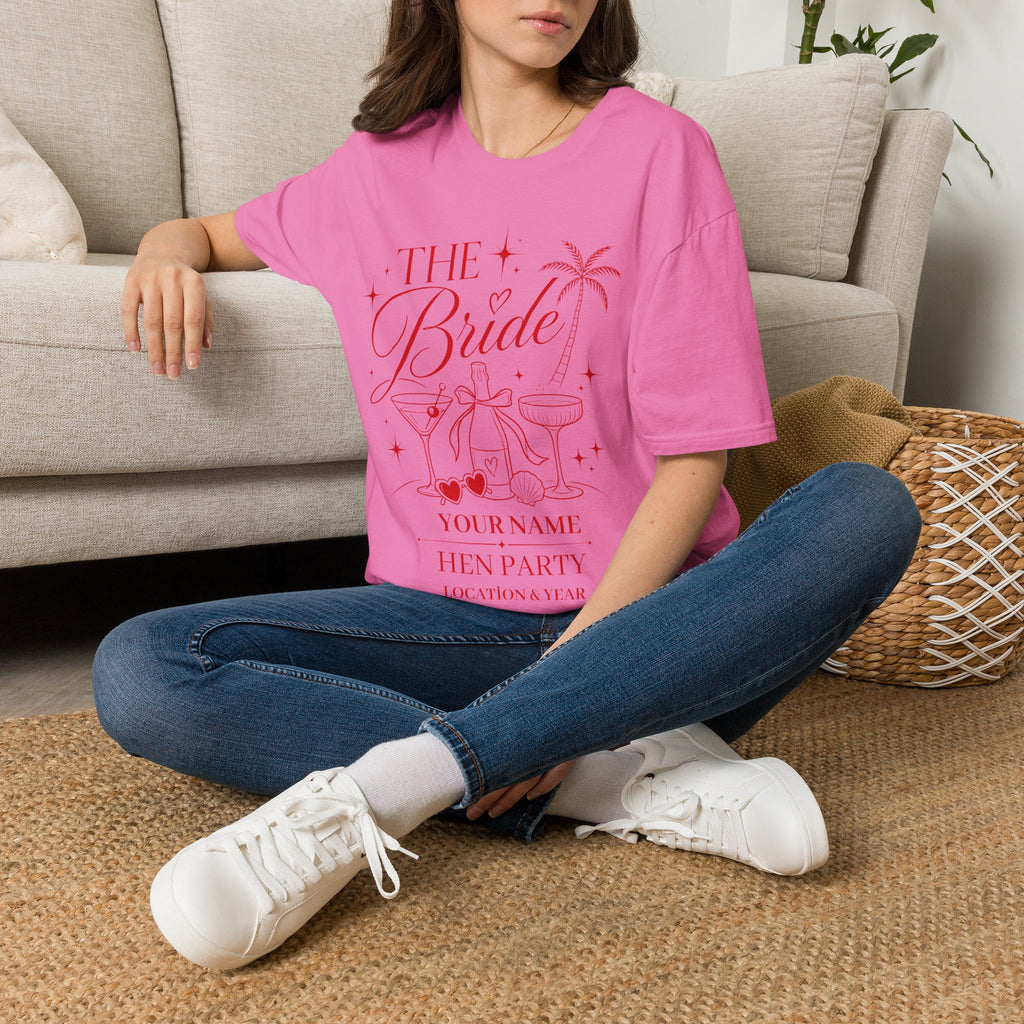 Bride Hen Party T-Shirt — 'The Bride' Bachelorette Tee (Custom Name Option)