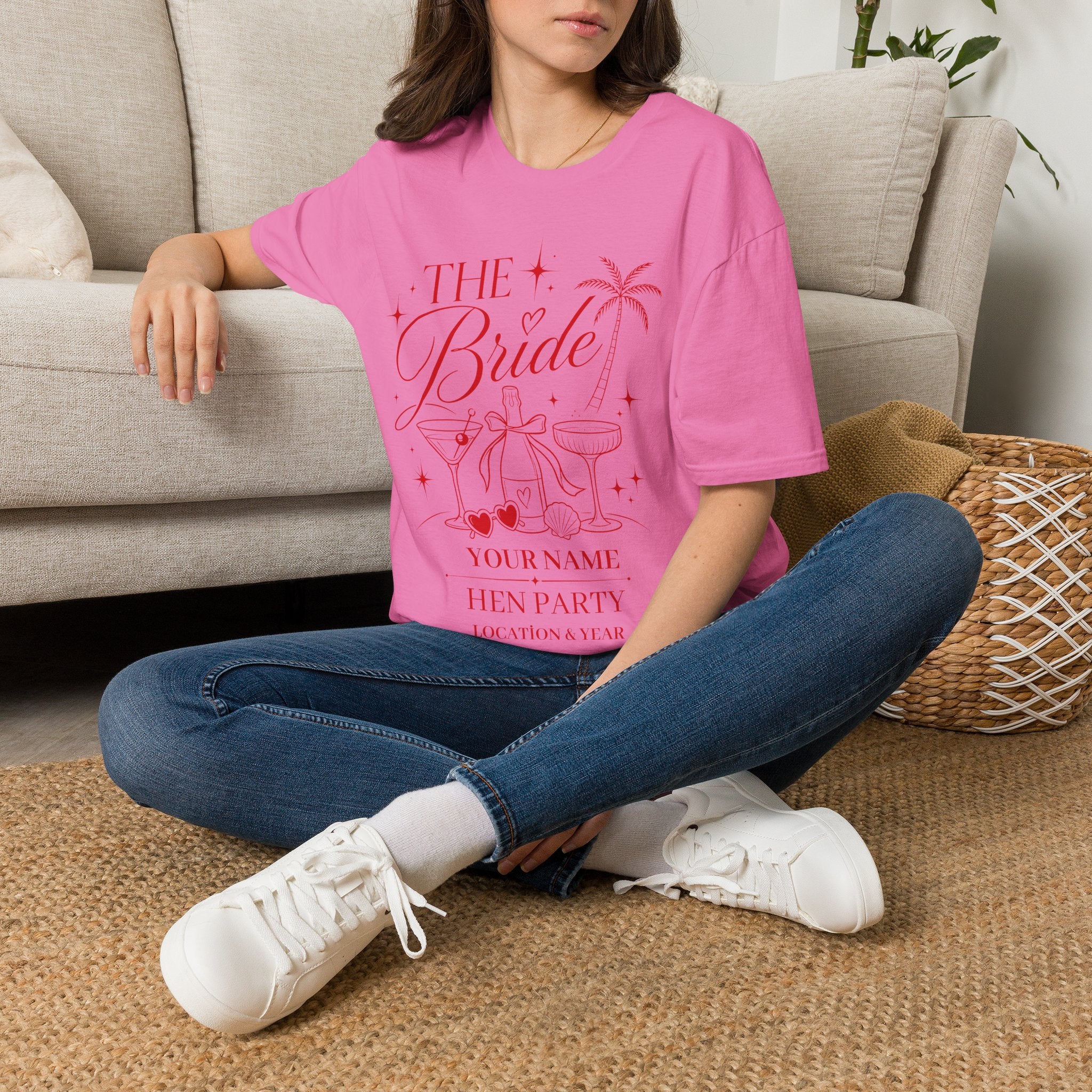 Bride Hen Party T-Shirt — 'The Bride' Bachelorette Tee (Custom Name Option)