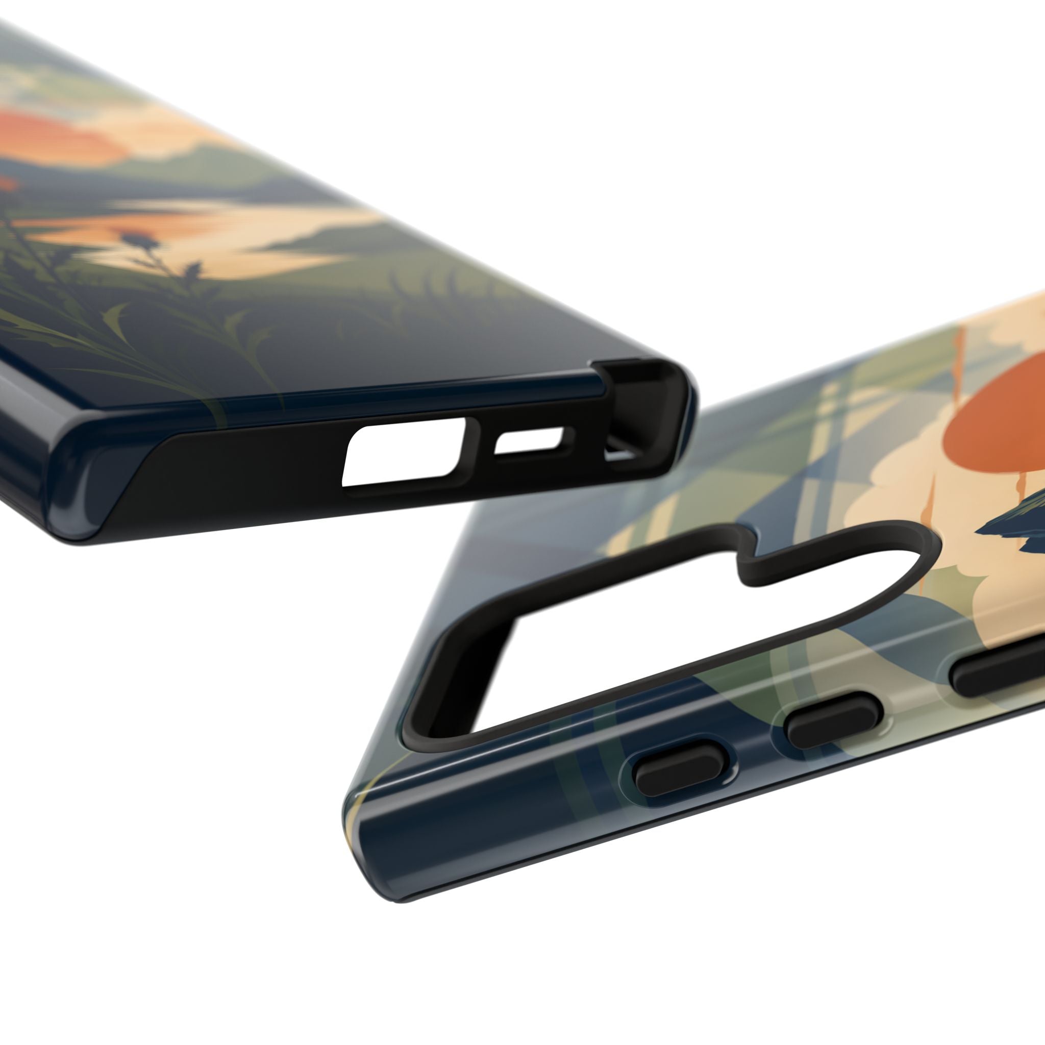 Highland Sunset Tartan Phone Case – Scottish Thistle Summer Festival Edition