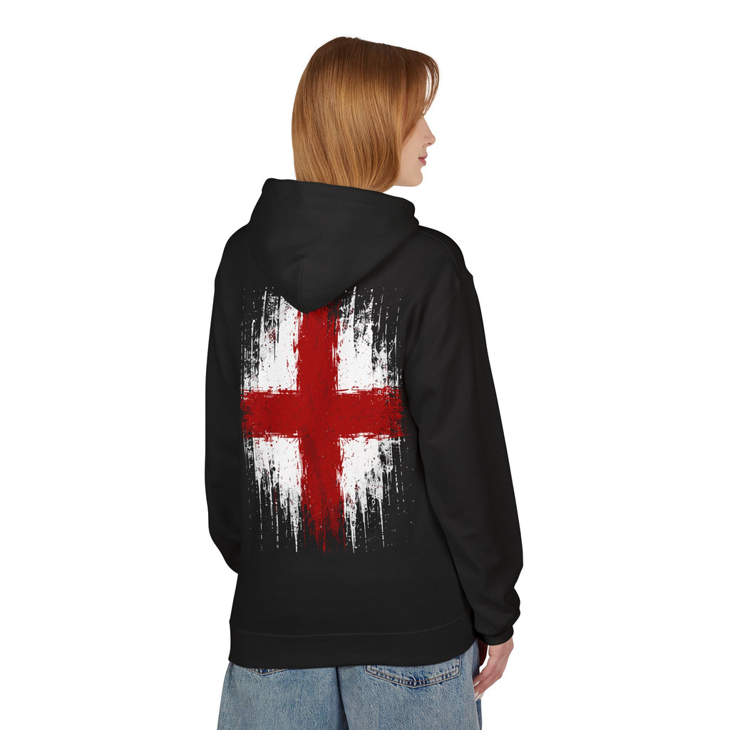 England St. George’s Cross White Hoodie – Distressed Front & Back Print