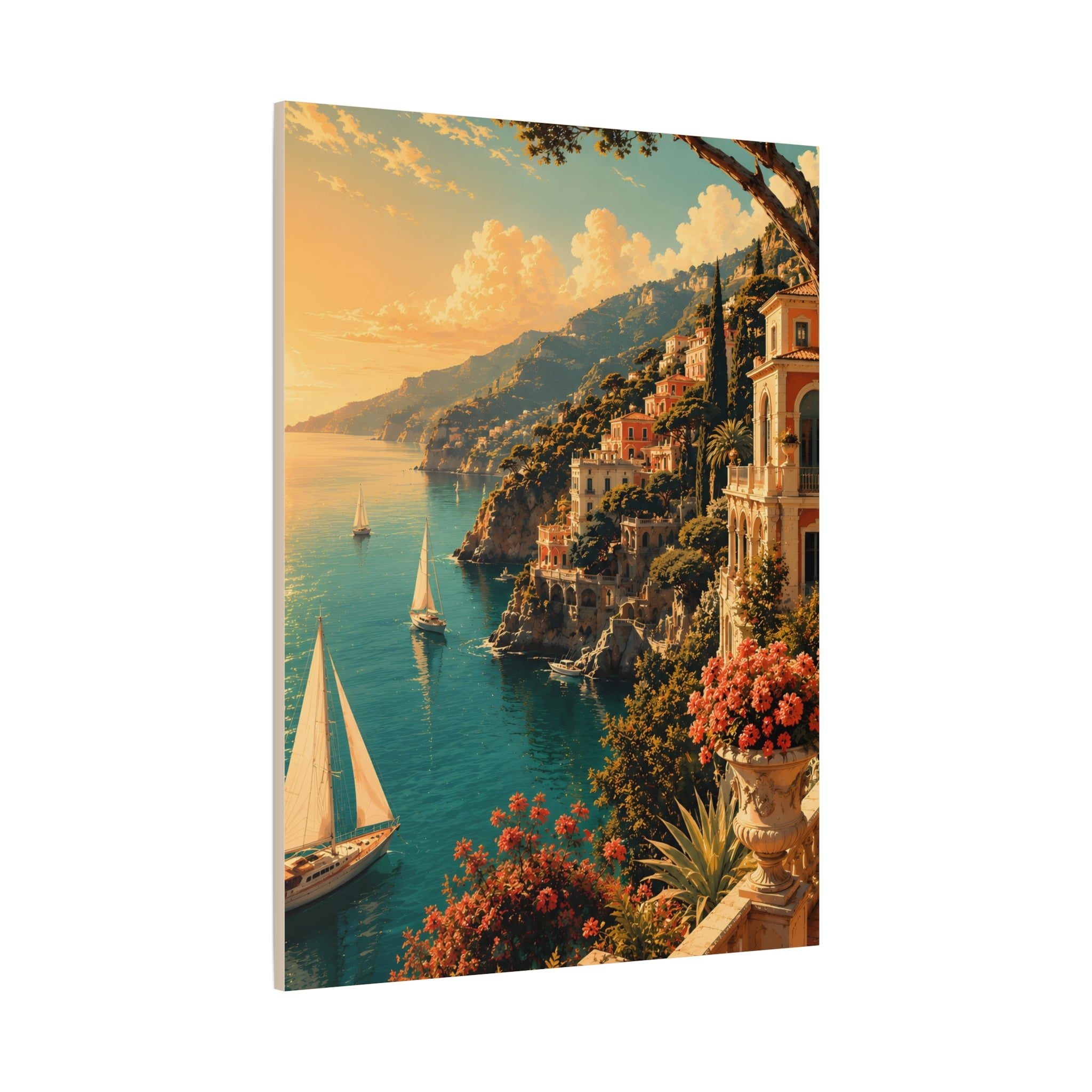 Mediterranean Coastal Sunset Matte Canvas