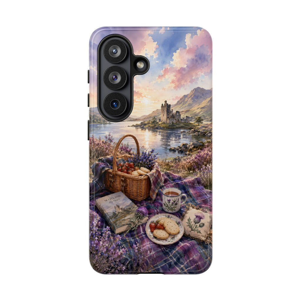 Highland Summer Picnic Phone Case – Scottish Castle & Thistle Art