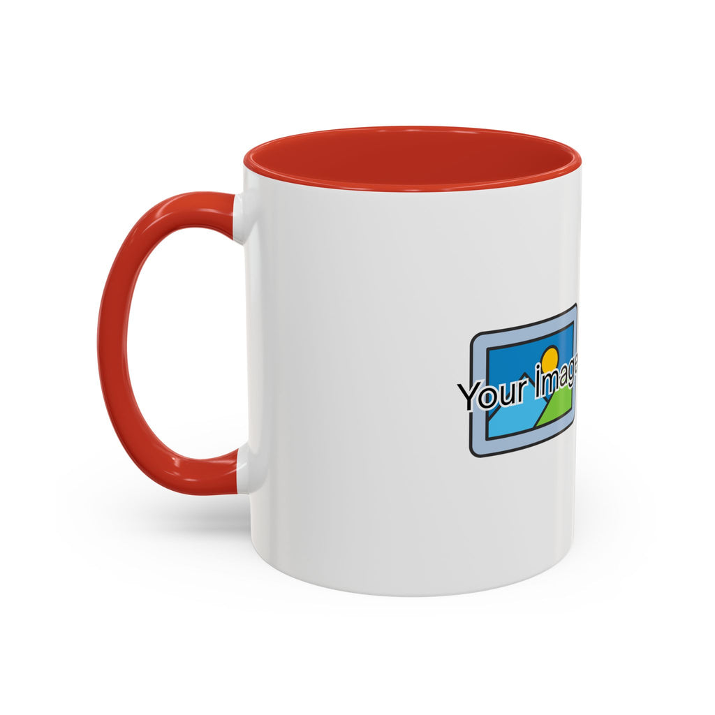 Personalized Accent Coffee Mug - Custom Text & Image, 11oz/15oz