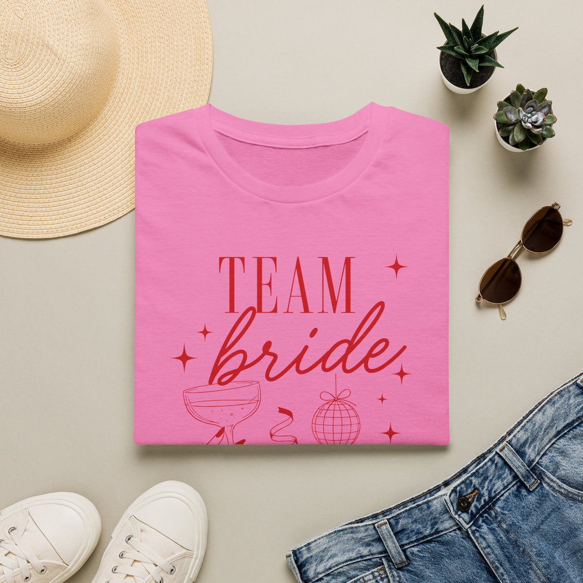 Team Bride T-Shirt — Bachelorette Party Tee (Customizable with Name)