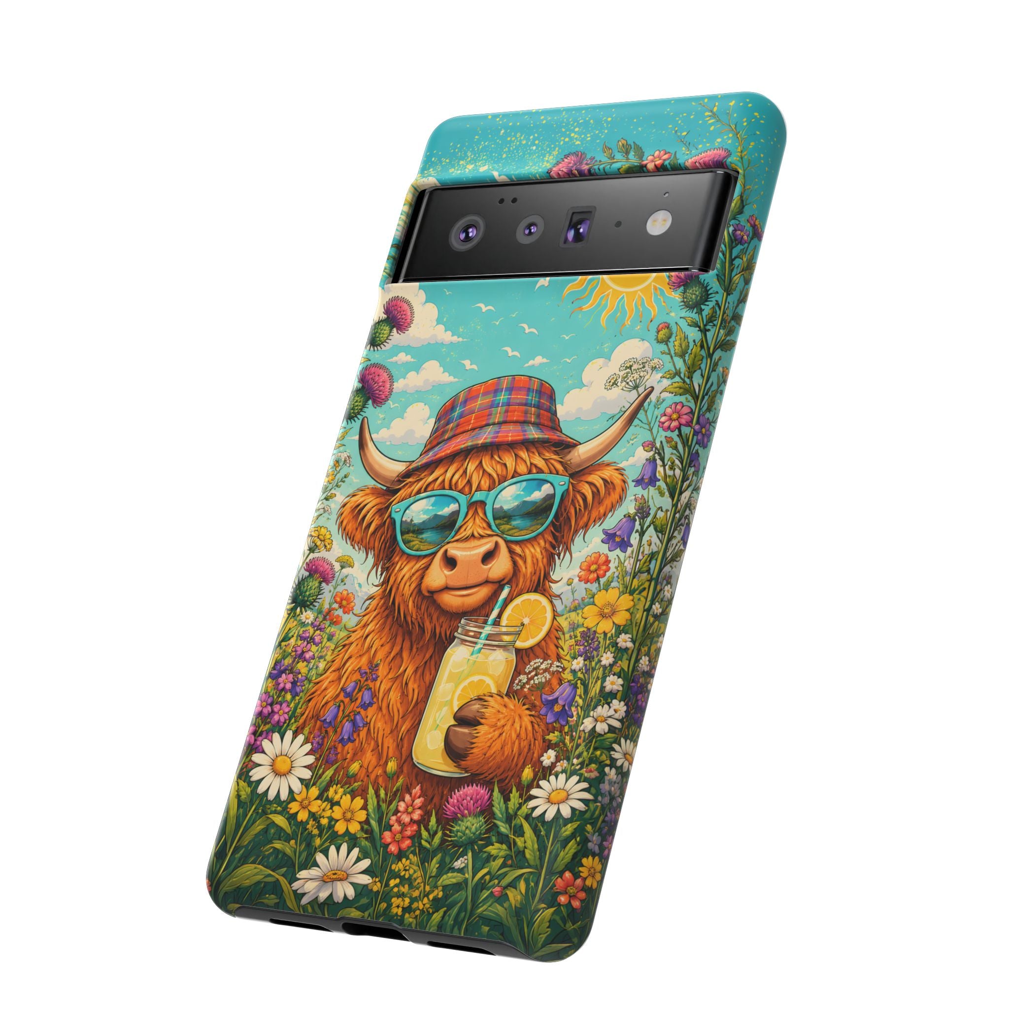 Sunny Highland Cow Phone Case – Scottish Summer Festival Edition