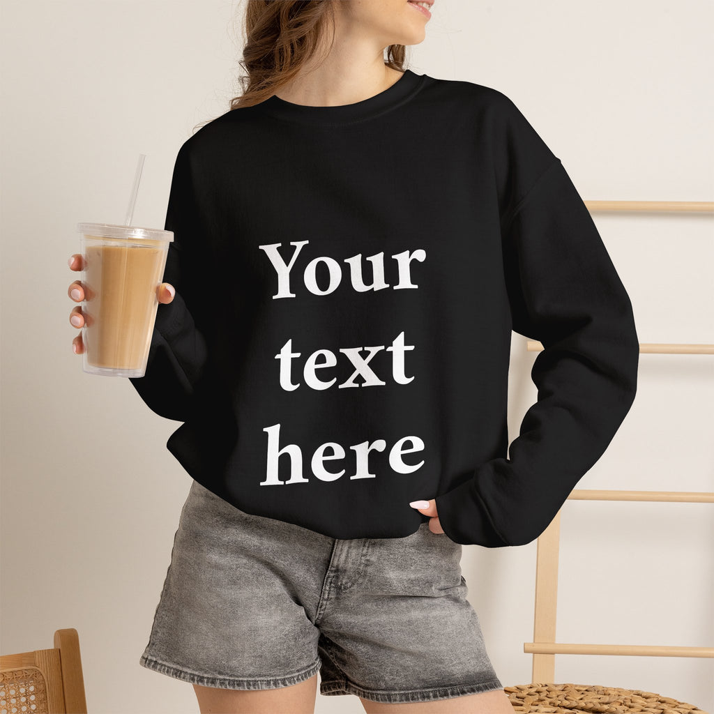 Custom Text Crewneck Sweatshirt — Personalized Minimalist Sweatshirt