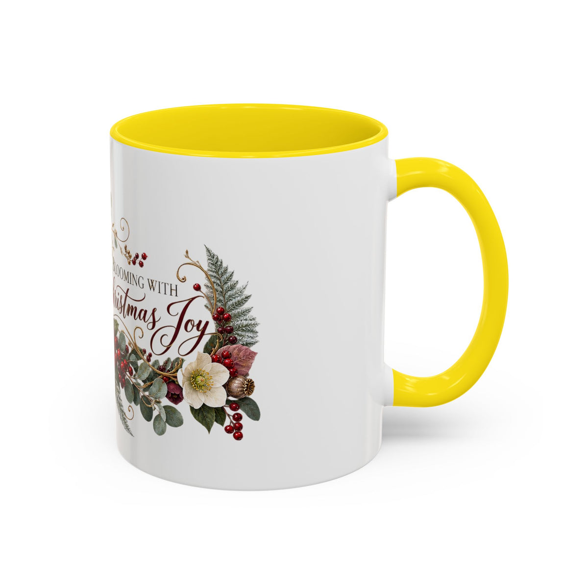 Blooming With Christmas Joy Floral Holiday Coffee Mug