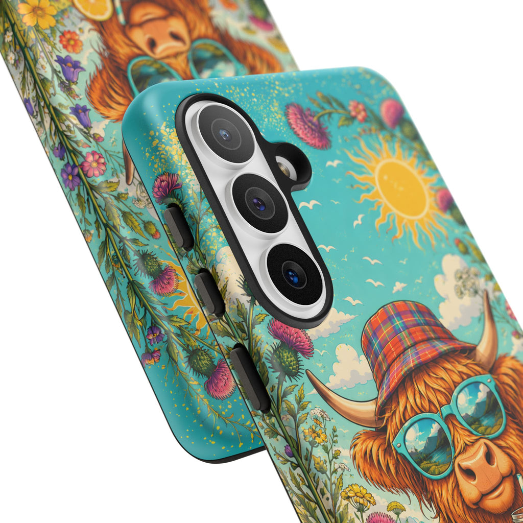 Sunny Highland Cow Phone Case – Scottish Summer Festival Edition