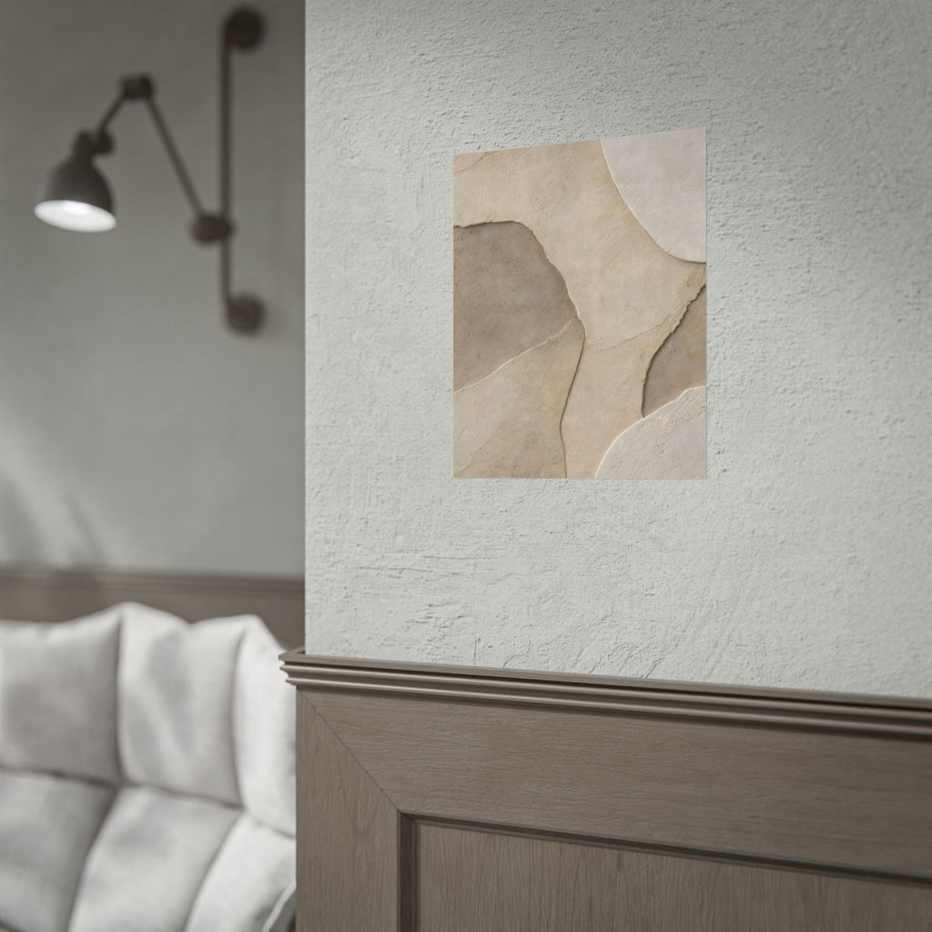 Abstract Neutral Texture Rolled Poster — Earth Tone Minimal Wall Art