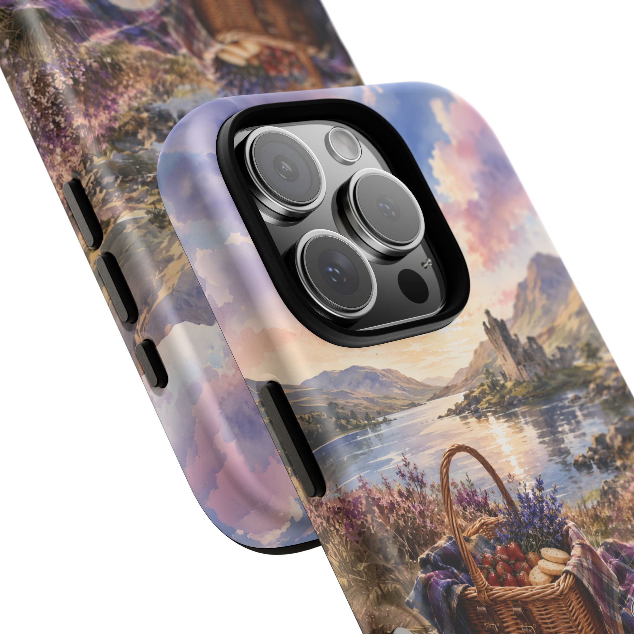 Highland Summer Picnic Phone Case – Scottish Castle & Thistle Art