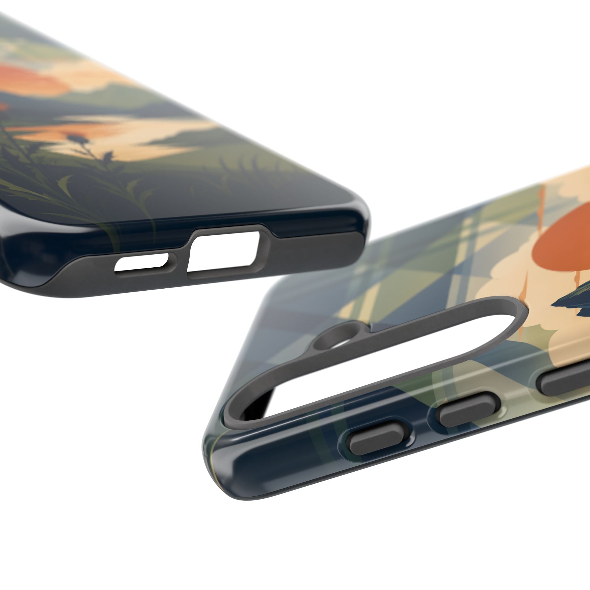 Highland Sunset Tartan Phone Case – Scottish Thistle Summer Festival Edition