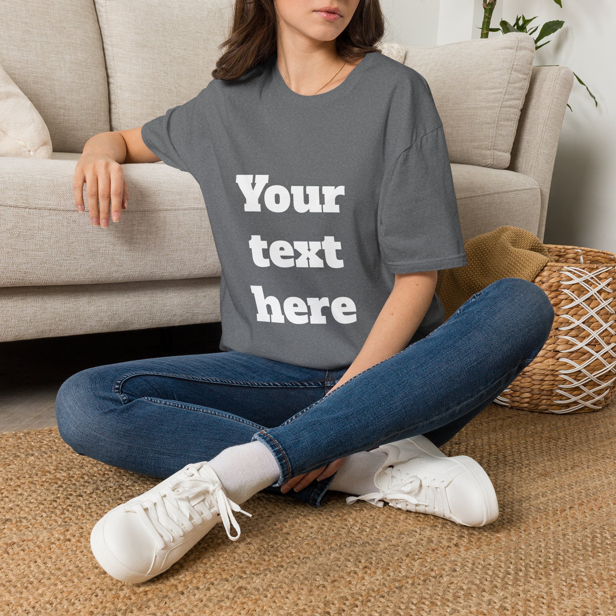 Custom Text T-Shirt — Personalized "Your Text Here" Graphic Tee