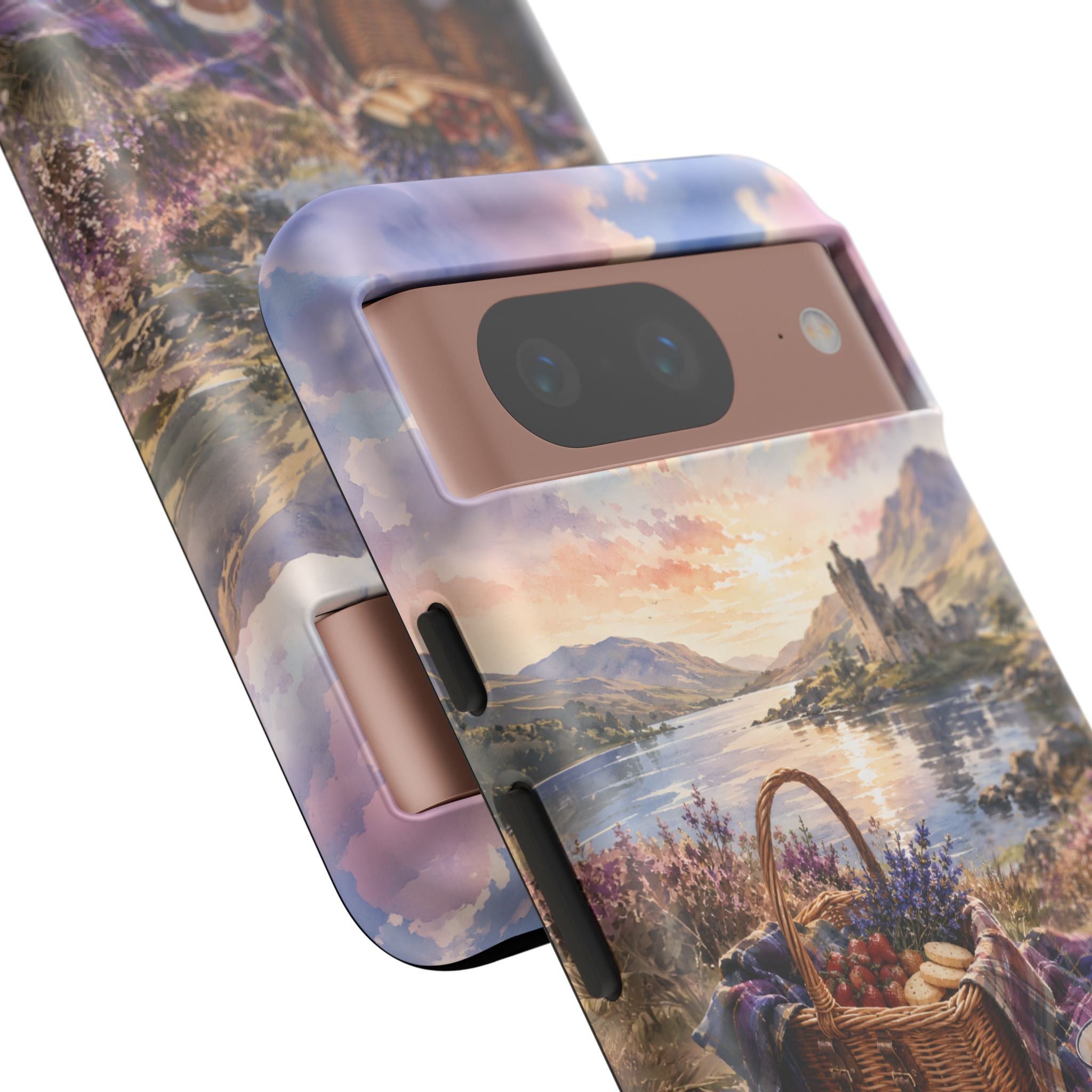 Highland Summer Picnic Phone Case – Scottish Castle & Thistle Art