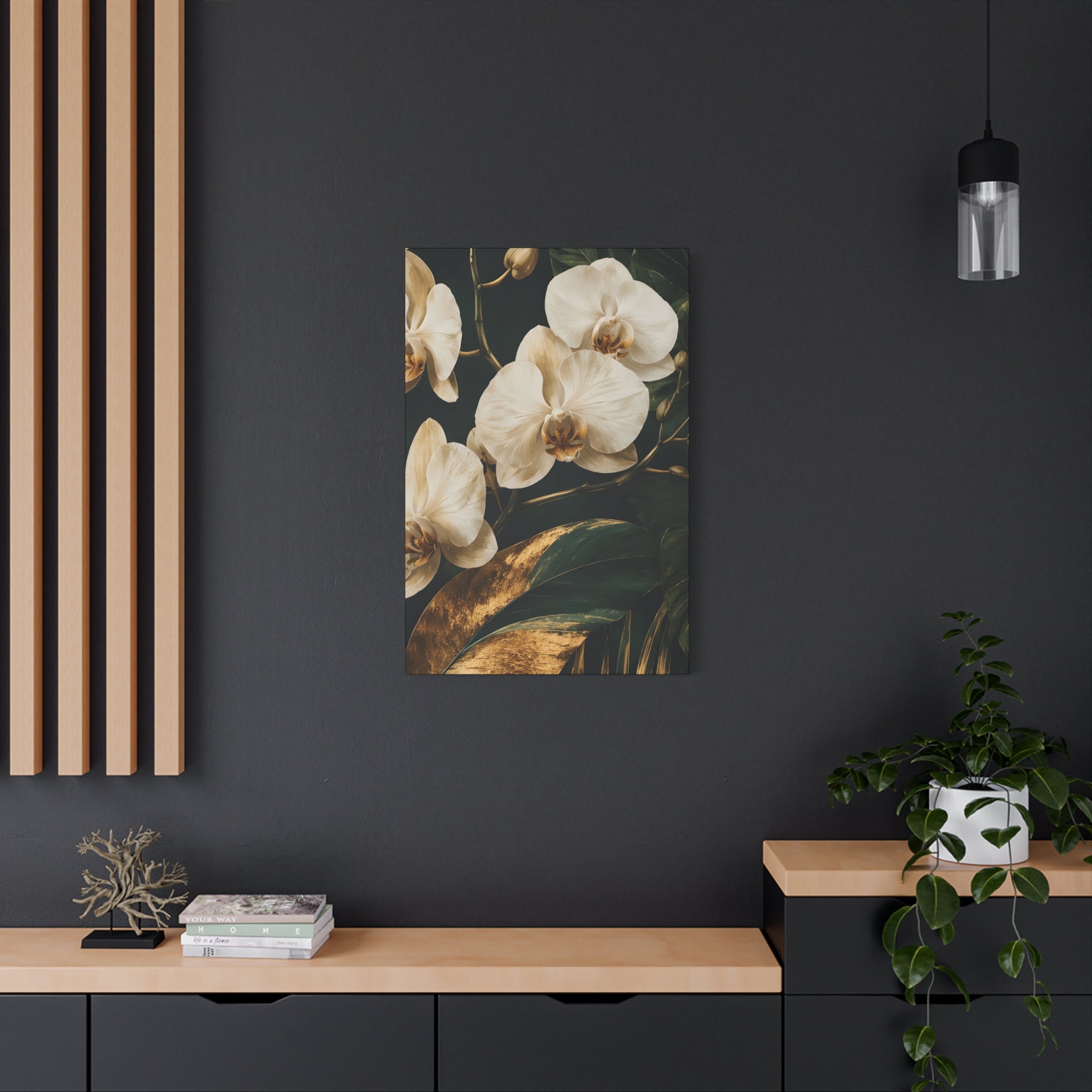Orchid Botanical Matte Canvas Print — Stretched 1.25"