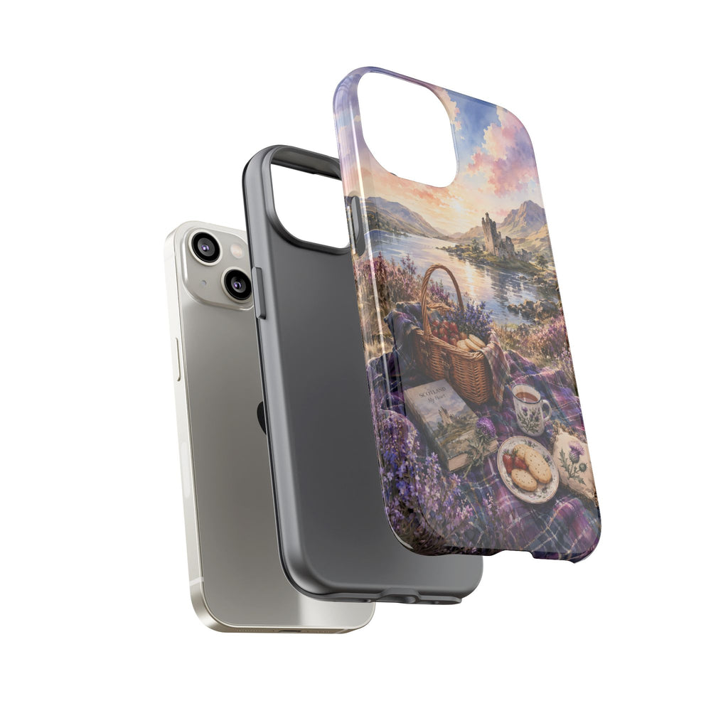 Highland Summer Picnic Phone Case – Scottish Castle & Thistle Art