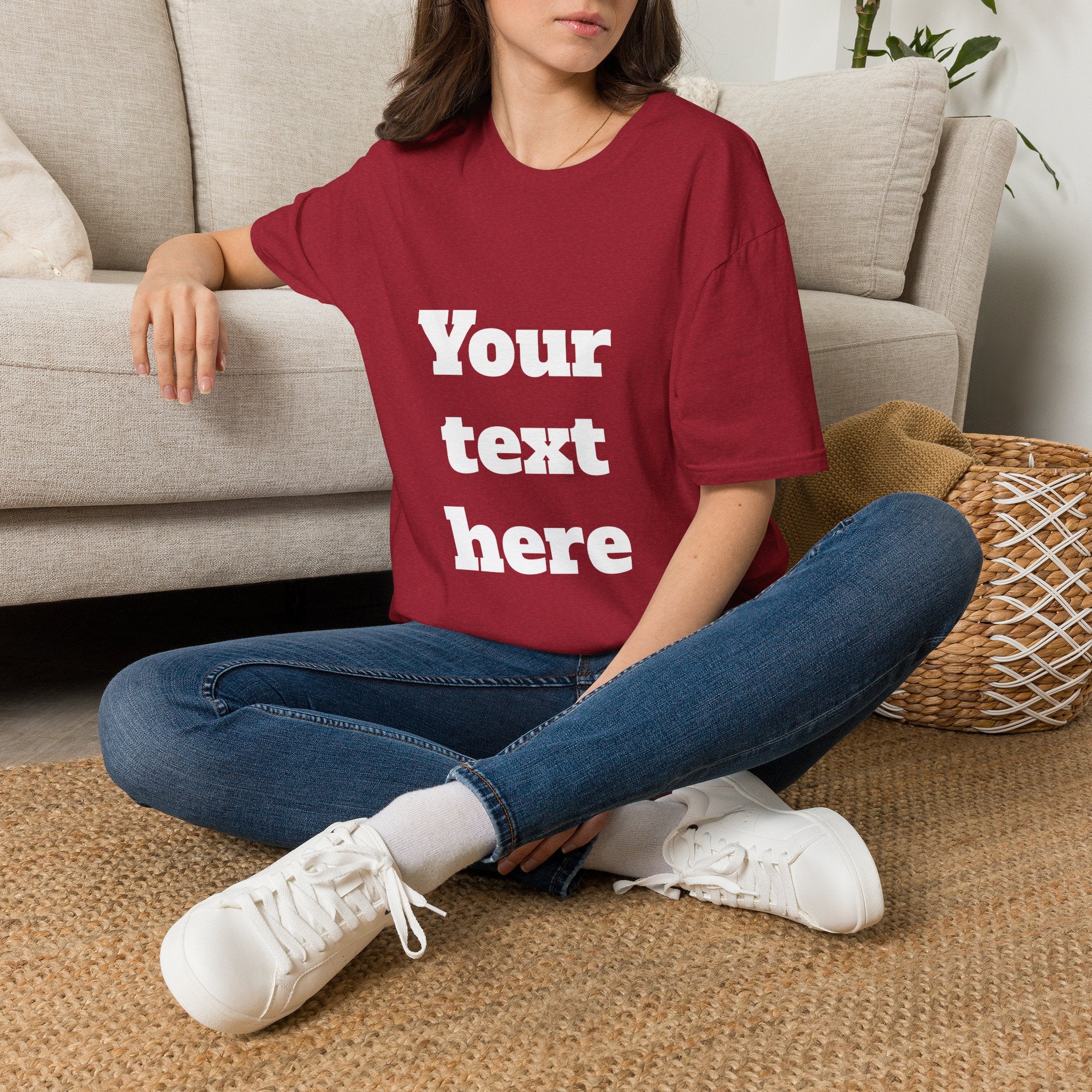 Custom Text T-Shirt — Personalized "Your Text Here" Graphic Tee