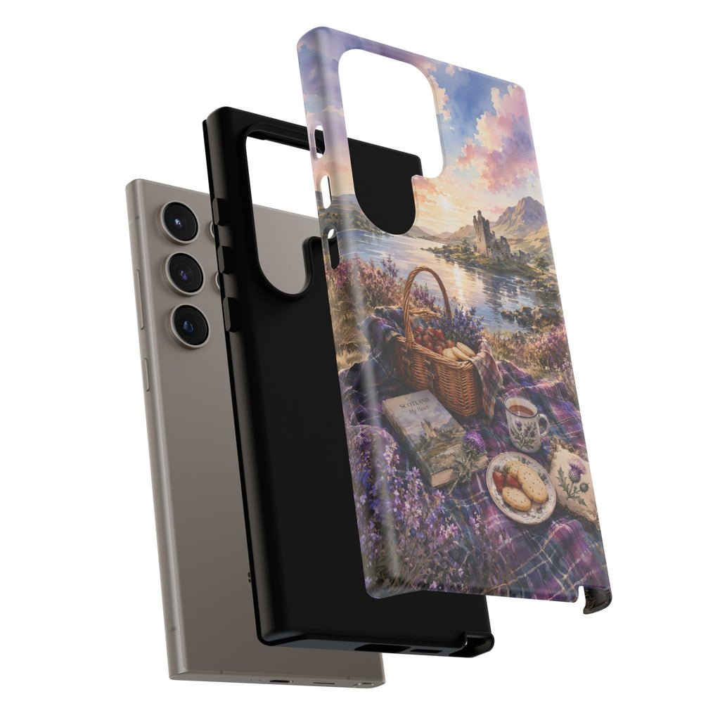 Highland Summer Picnic Phone Case – Scottish Castle & Thistle Art