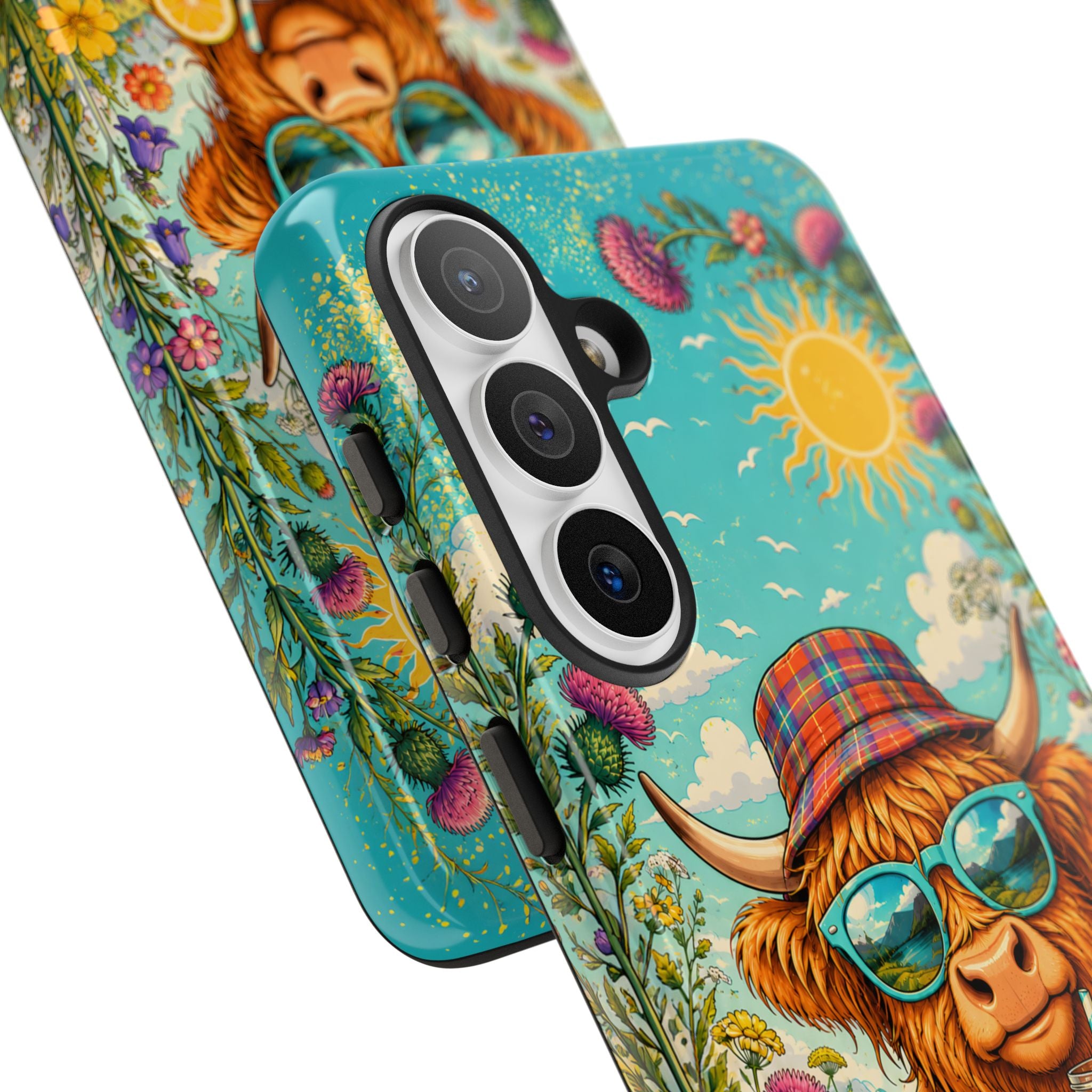 Sunny Highland Cow Phone Case – Scottish Summer Festival Edition