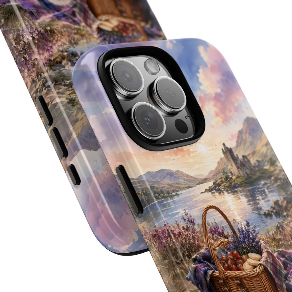 Highland Summer Picnic Phone Case – Scottish Castle & Thistle Art