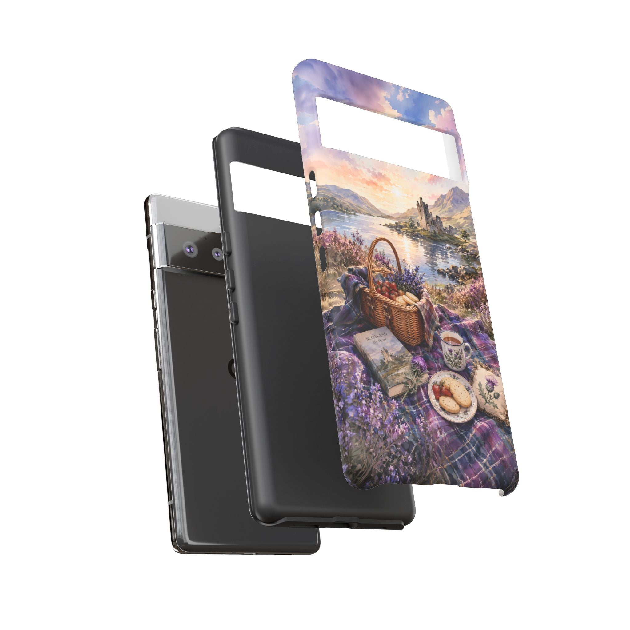 Highland Summer Picnic Phone Case – Scottish Castle & Thistle Art