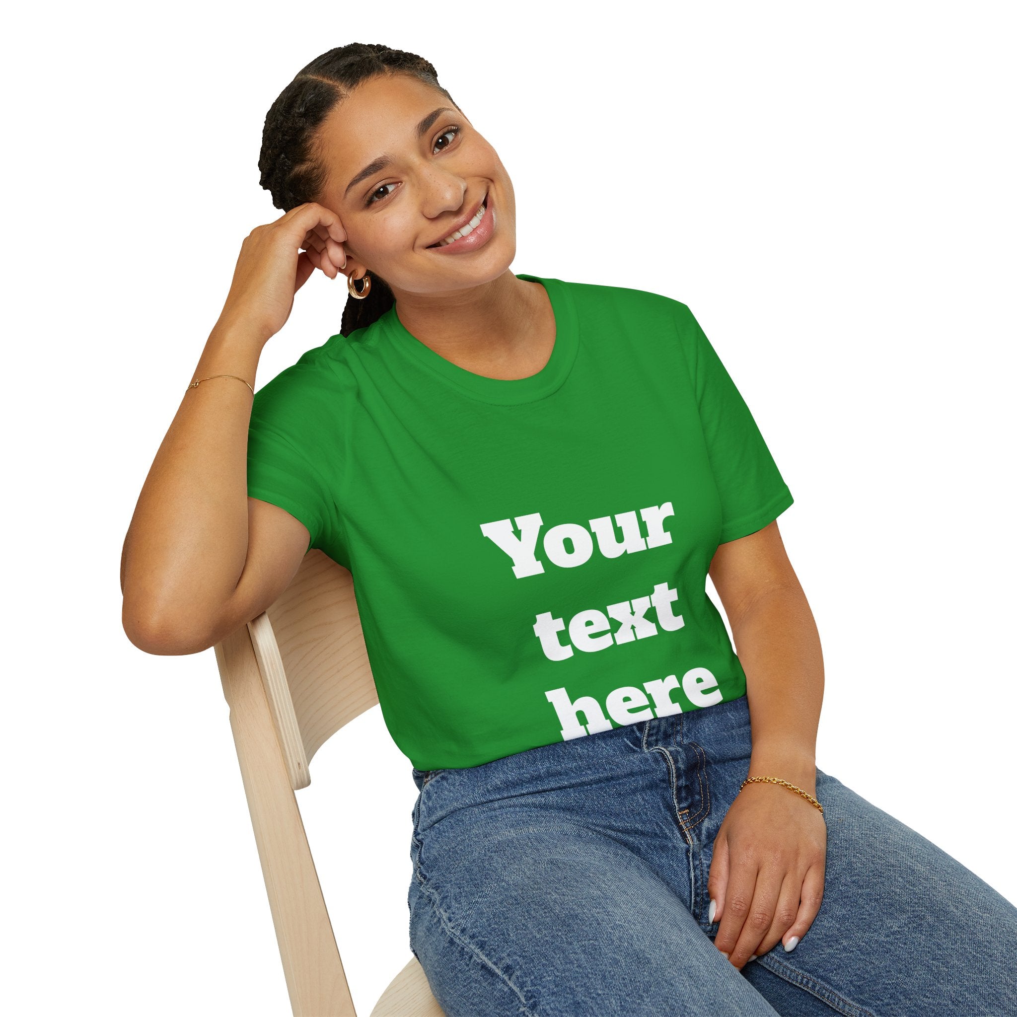 Custom Text T-Shirt — Personalized "Your Text Here" Graphic Tee