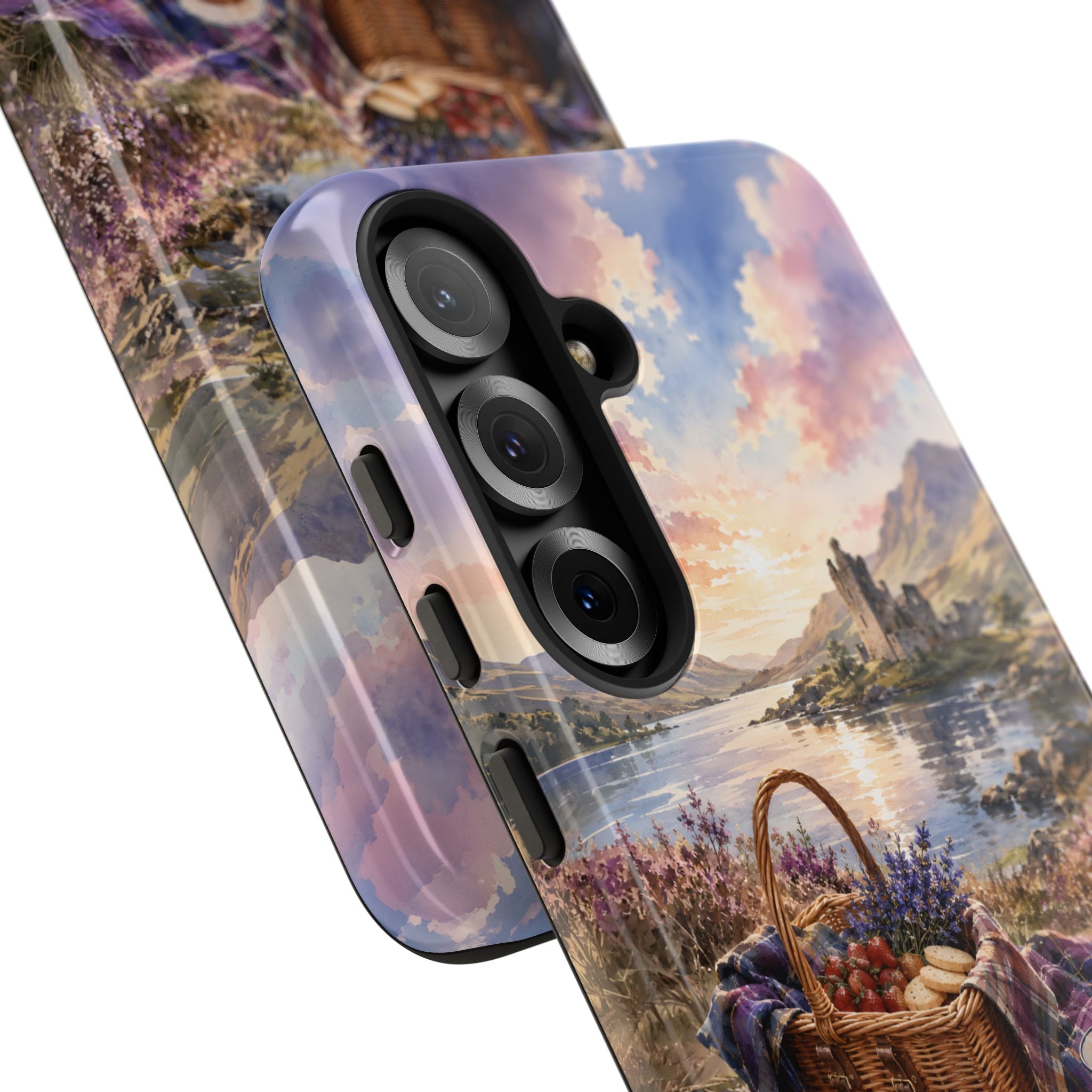 Highland Summer Picnic Phone Case – Scottish Castle & Thistle Art