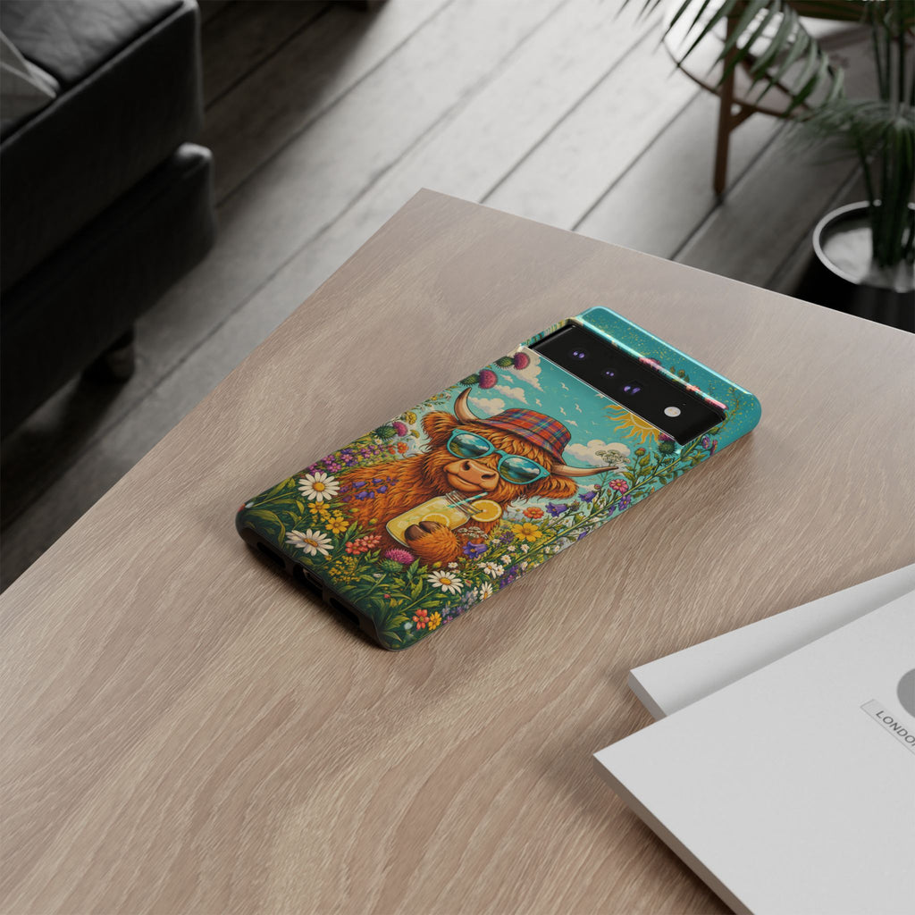 Sunny Highland Cow Phone Case – Scottish Summer Festival Edition