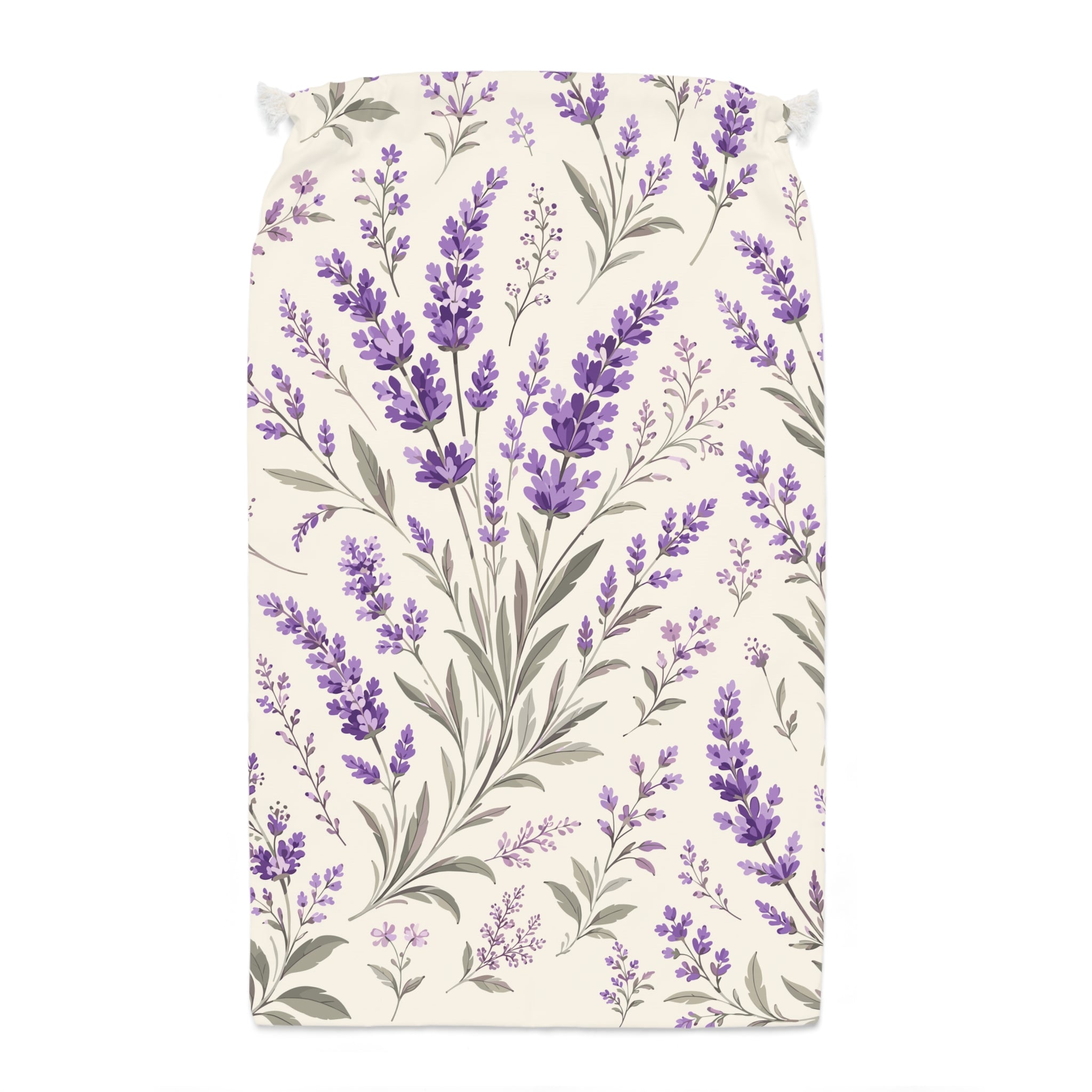 Lavender Floral Drawstring Sack — Botanical Sachet Gift Bag