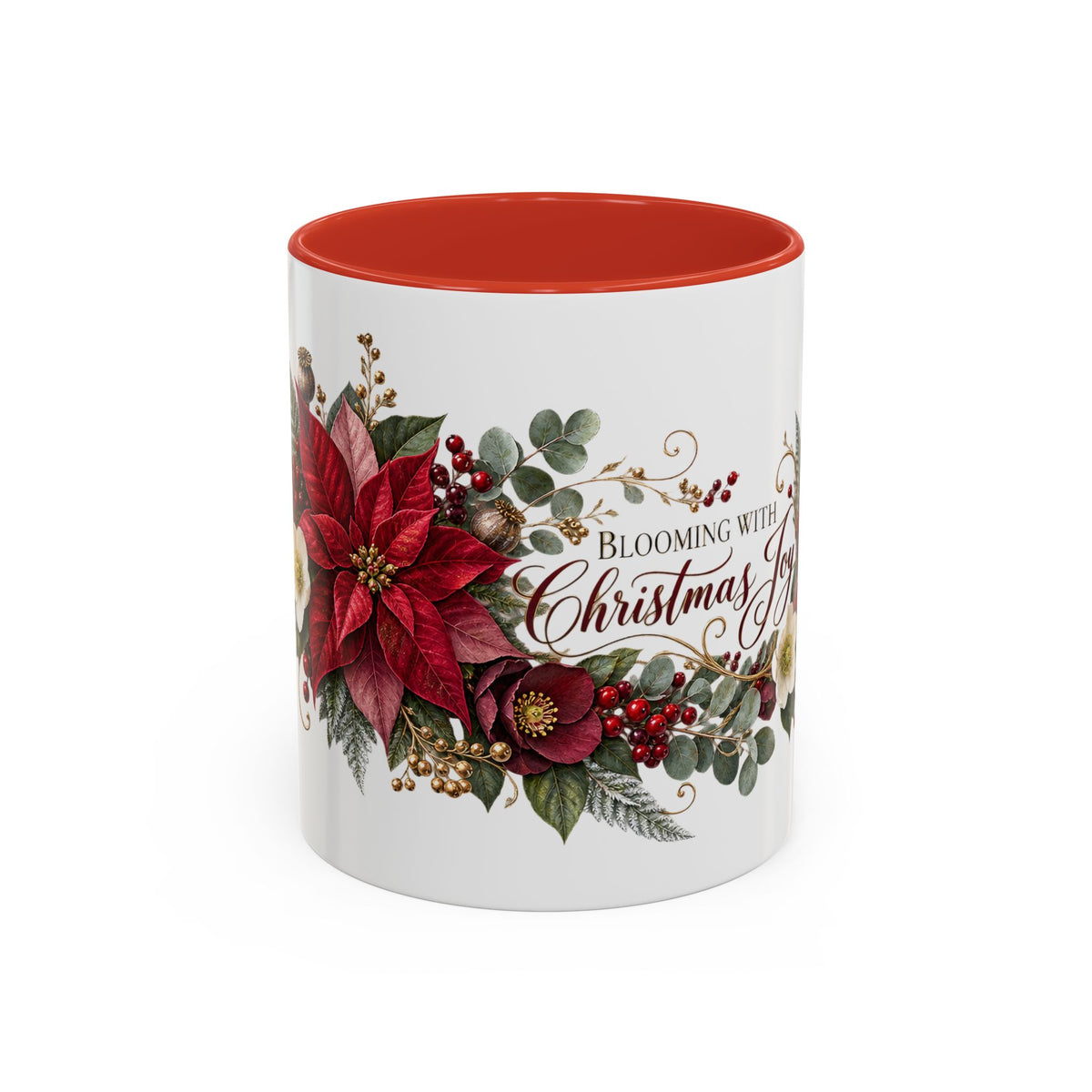 Blooming With Christmas Joy Floral Holiday Coffee Mug