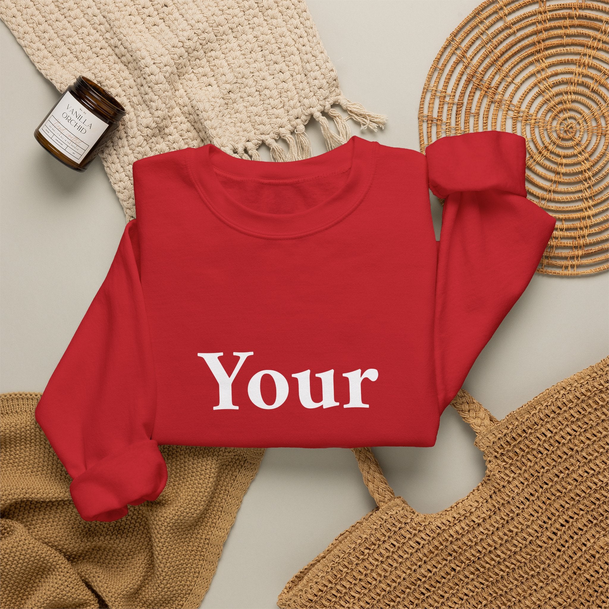 Custom Text Crewneck Sweatshirt — Personalized Minimalist Sweatshirt