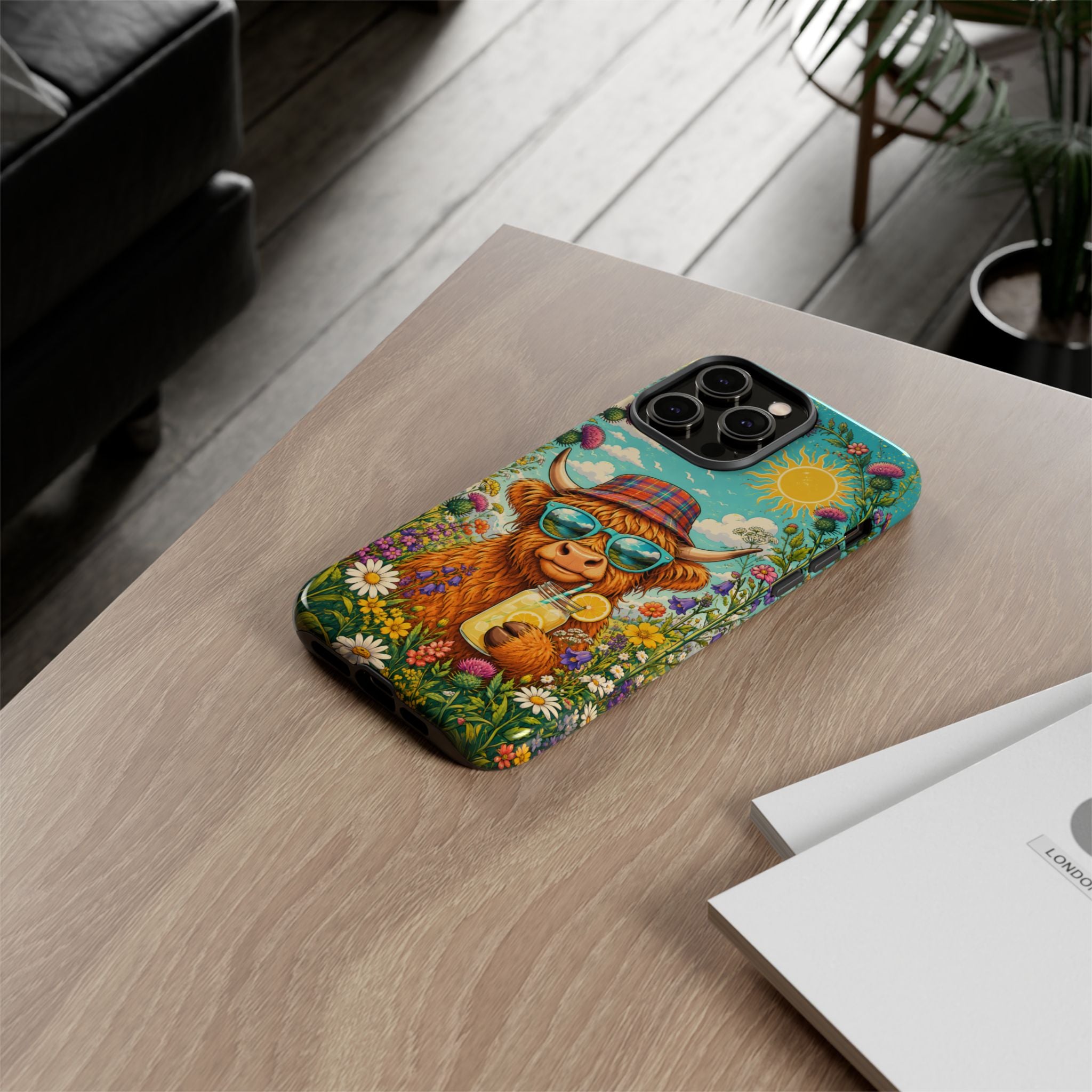 Sunny Highland Cow Phone Case – Scottish Summer Festival Edition