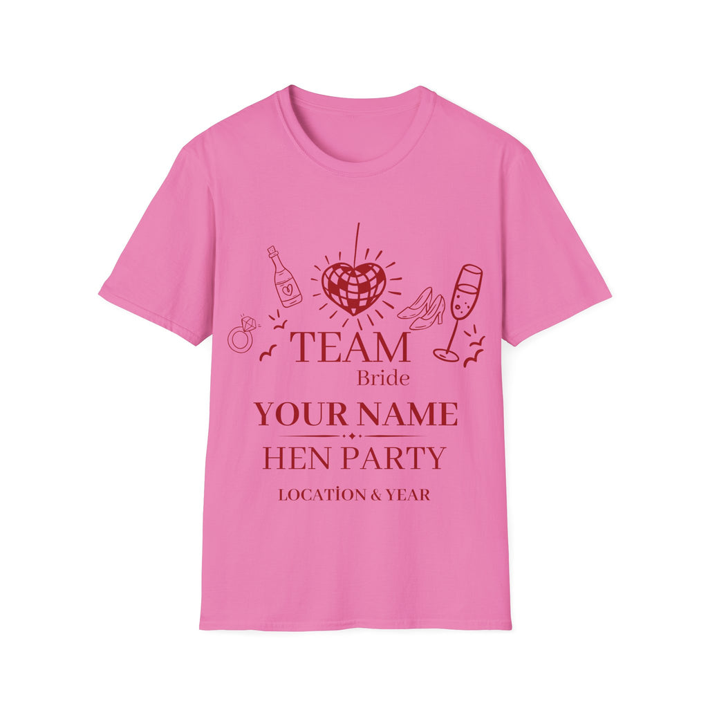 Team Bride Hen Party T‑Shirt — Personalized Bachelorette Shirt