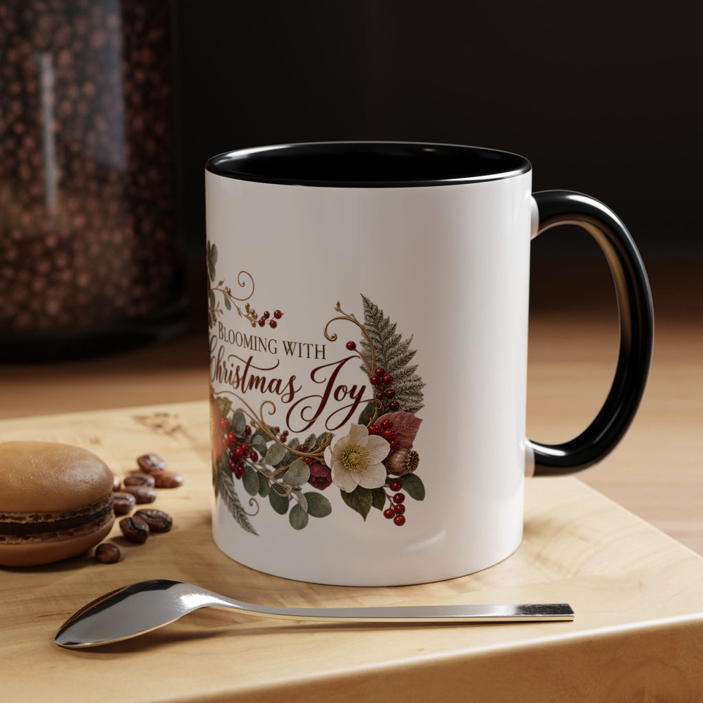 Blooming With Christmas Joy Floral Holiday Coffee Mug