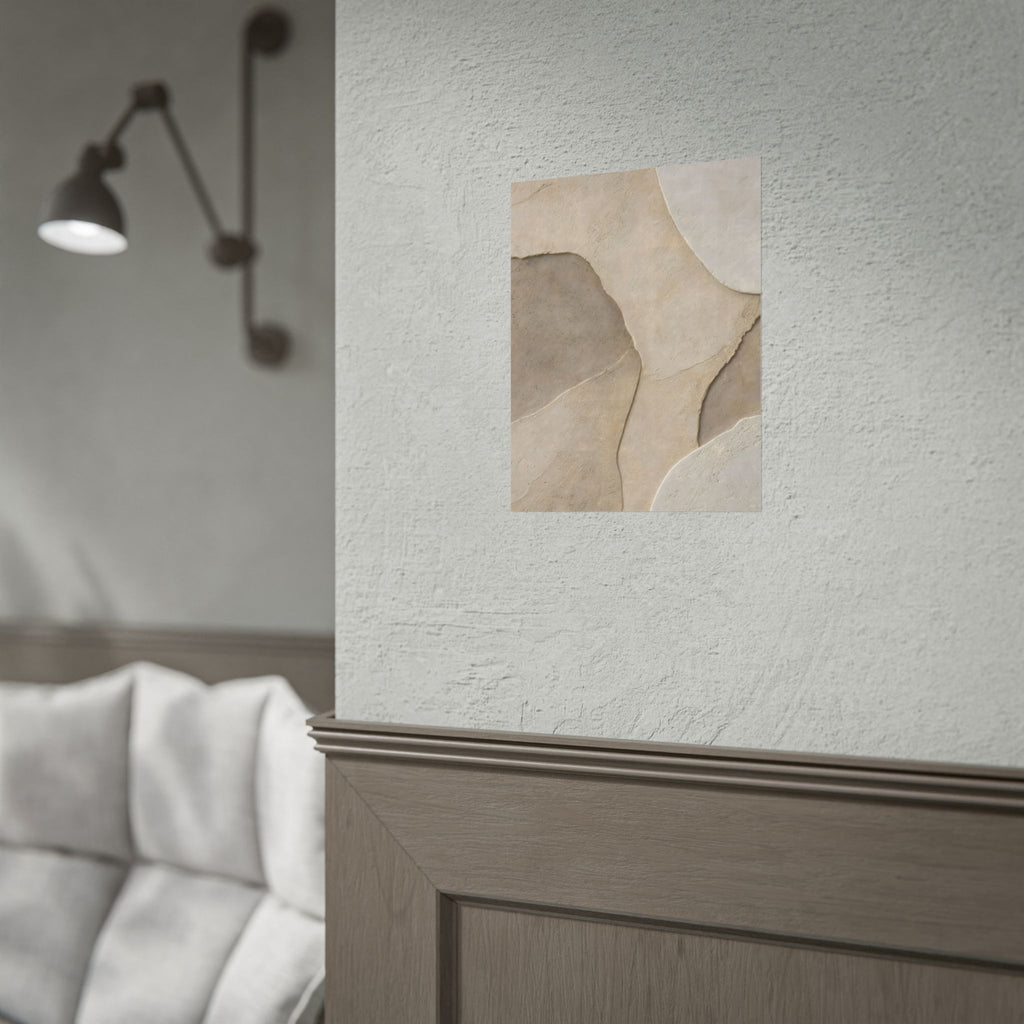 Abstract Neutral Texture Rolled Poster — Earth Tone Minimal Wall Art
