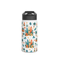 Surf Camper Stainless Steel Water Bottle — Tropical Beach Surfboard Pattern