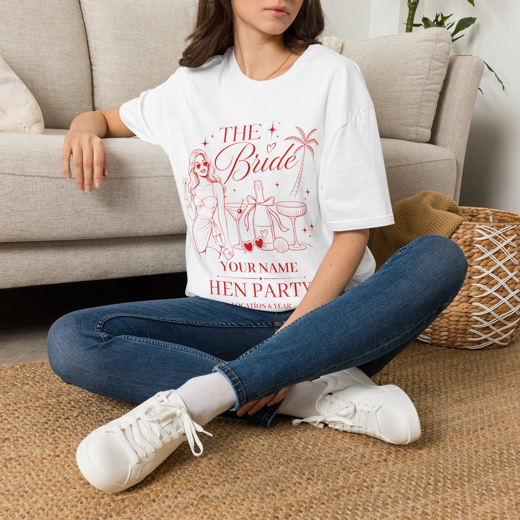 Bride Hen Party T-Shirt — 'The Bride' Bachelorette Tee (Custom Name Option)
